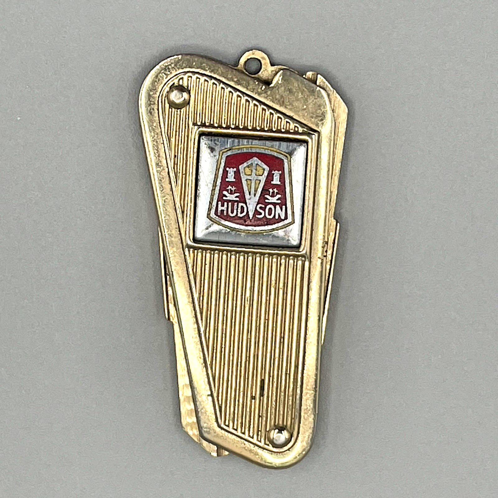Hudson Italia Folding Key Fob Uncut G Blanks Gold-Tone Enamel 1954-1955 Auto VTG