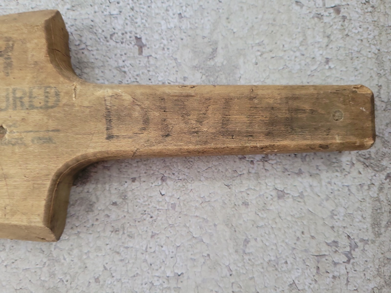 Vintage Wooden Handmade Paddle Tool Wedge 12In Long Unusual W.T. Grant Co