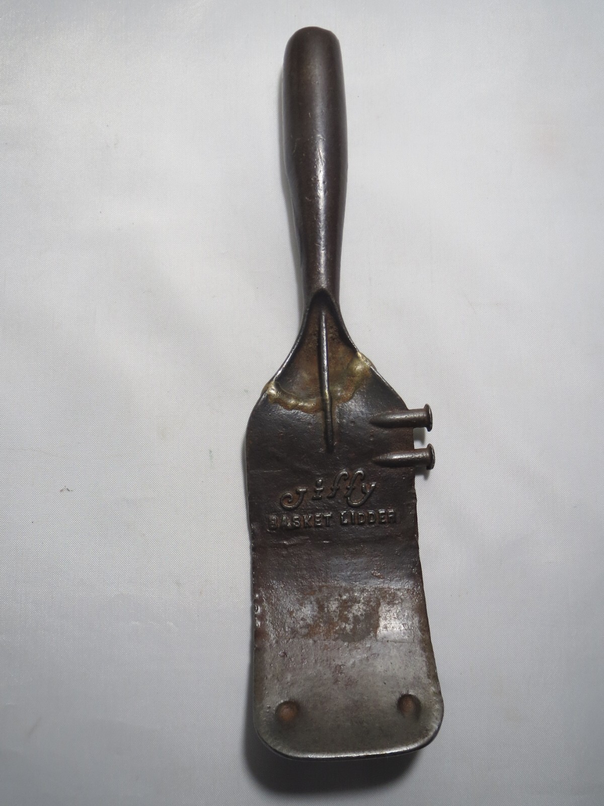 Vintage Rustic JIFFY Basket Lidder Wood Basket Lid Tool with 1933 Patent Number