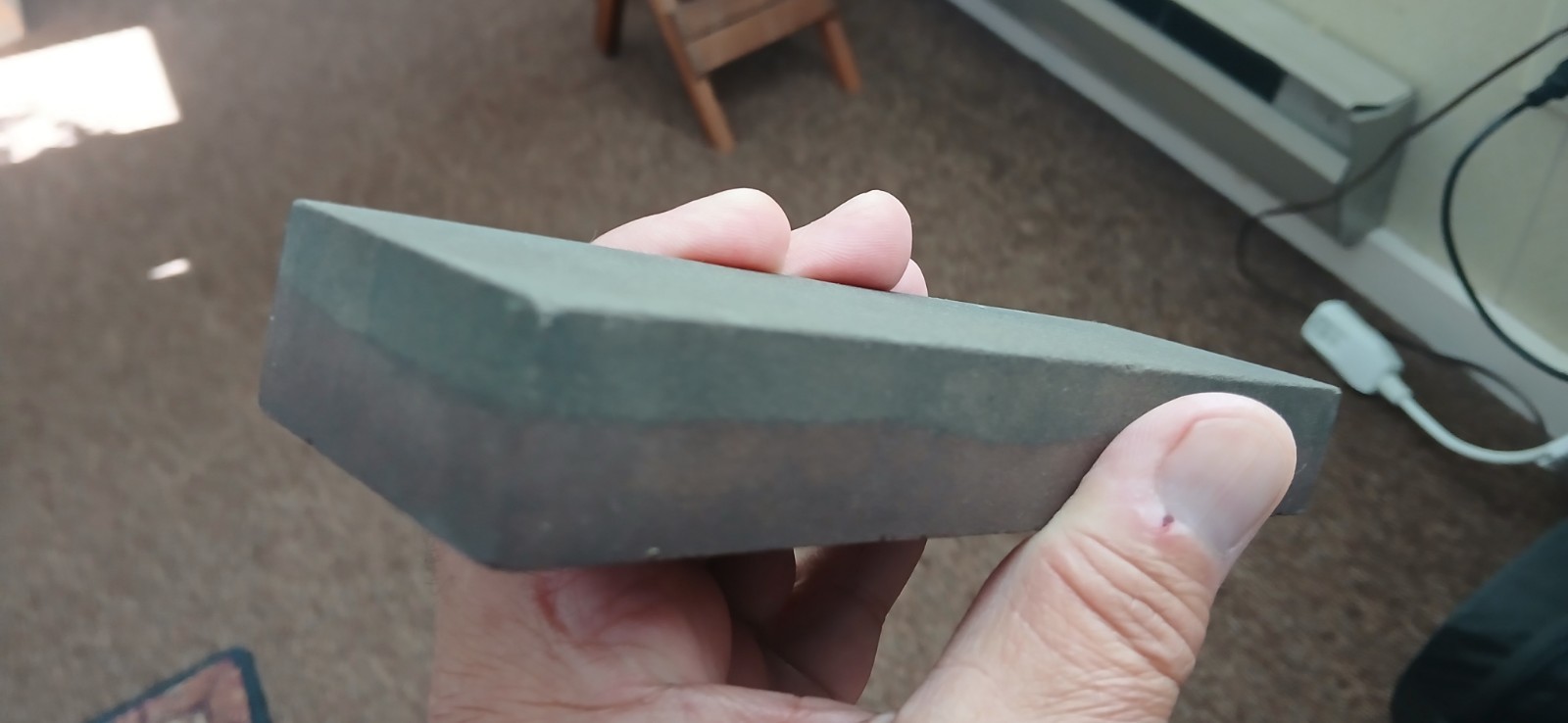 Vntg Combination Oil Stone for Sharpening Bladed Tools Knives Reddish and Grey