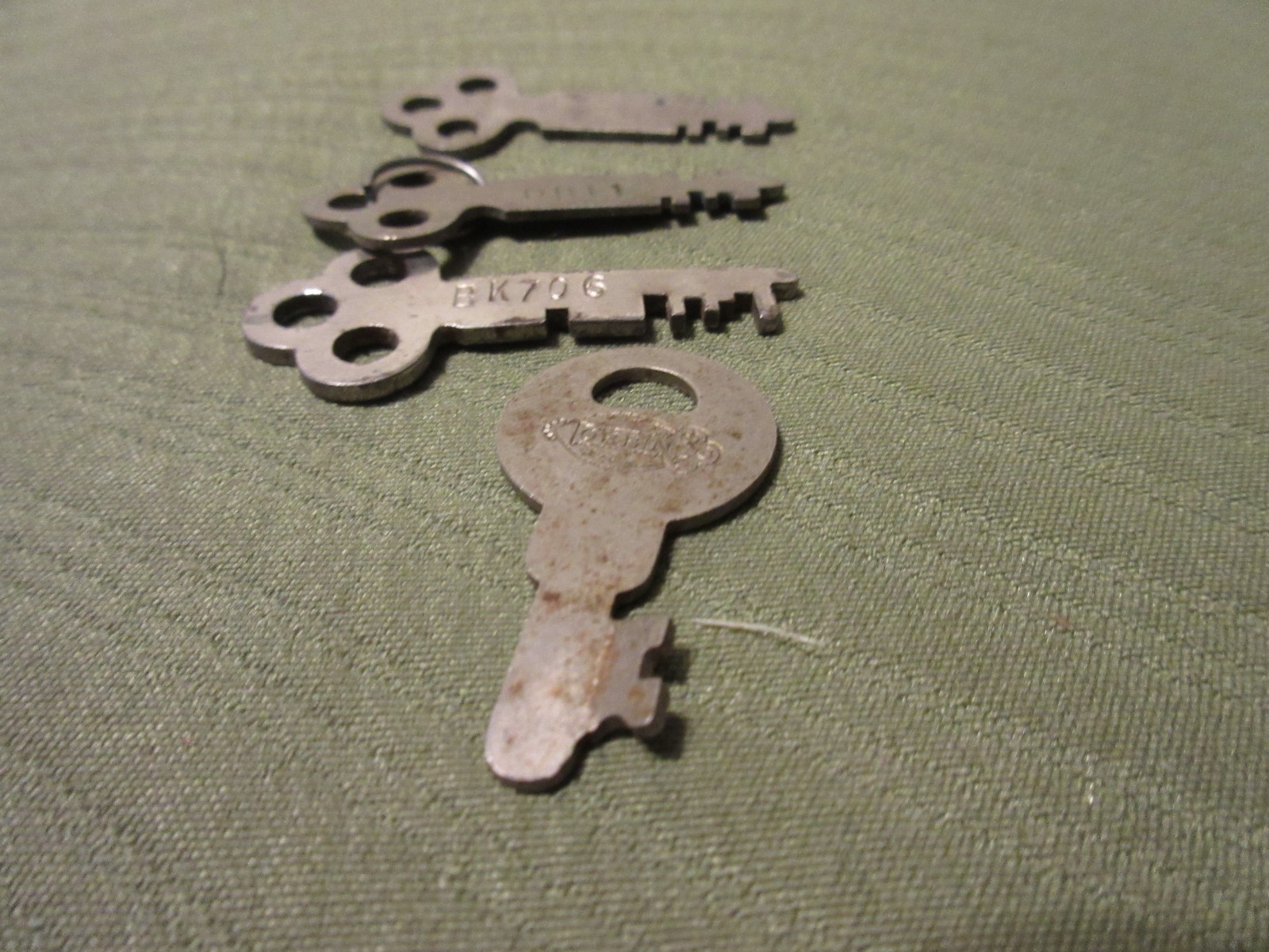 Collection of vintage Corbin Cabinet Lock Co. flat keys from New Britain Ct
