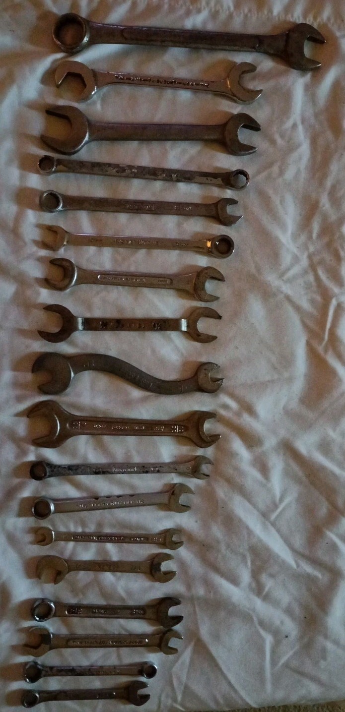 18- Wrenches Mixed Lot of Vintage Wrenches Assorted Various Brands
