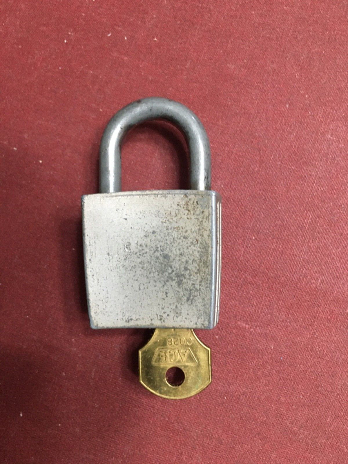 Vintage Corbin Padlock With 1 key. Works Great, Rare Concave Shape Both Sides