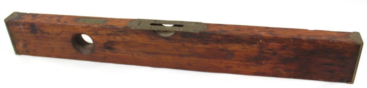 Late 19th Century 24” Stanley Rule & Level Co. Wood & Brass Carpenters Level