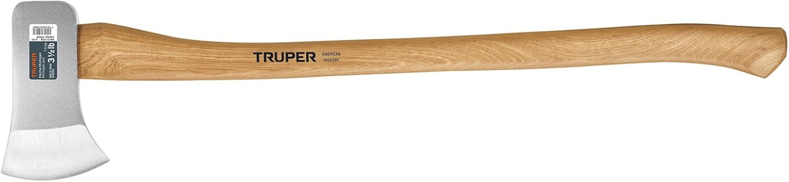 Michigan Axe, 3.5 Lb Forged Steel Head, 35-Inch American Hickory Wood Handle, He
