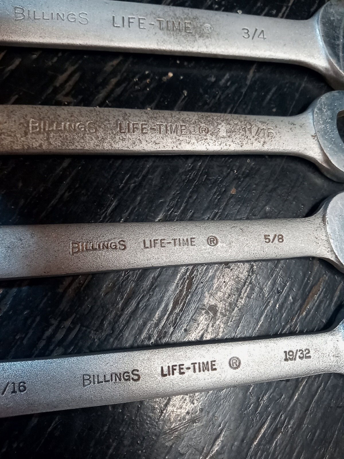 4 Vintage Billings Wrenches L1027 L1729 L1029 L1731-A Open End Wrench Tools USA