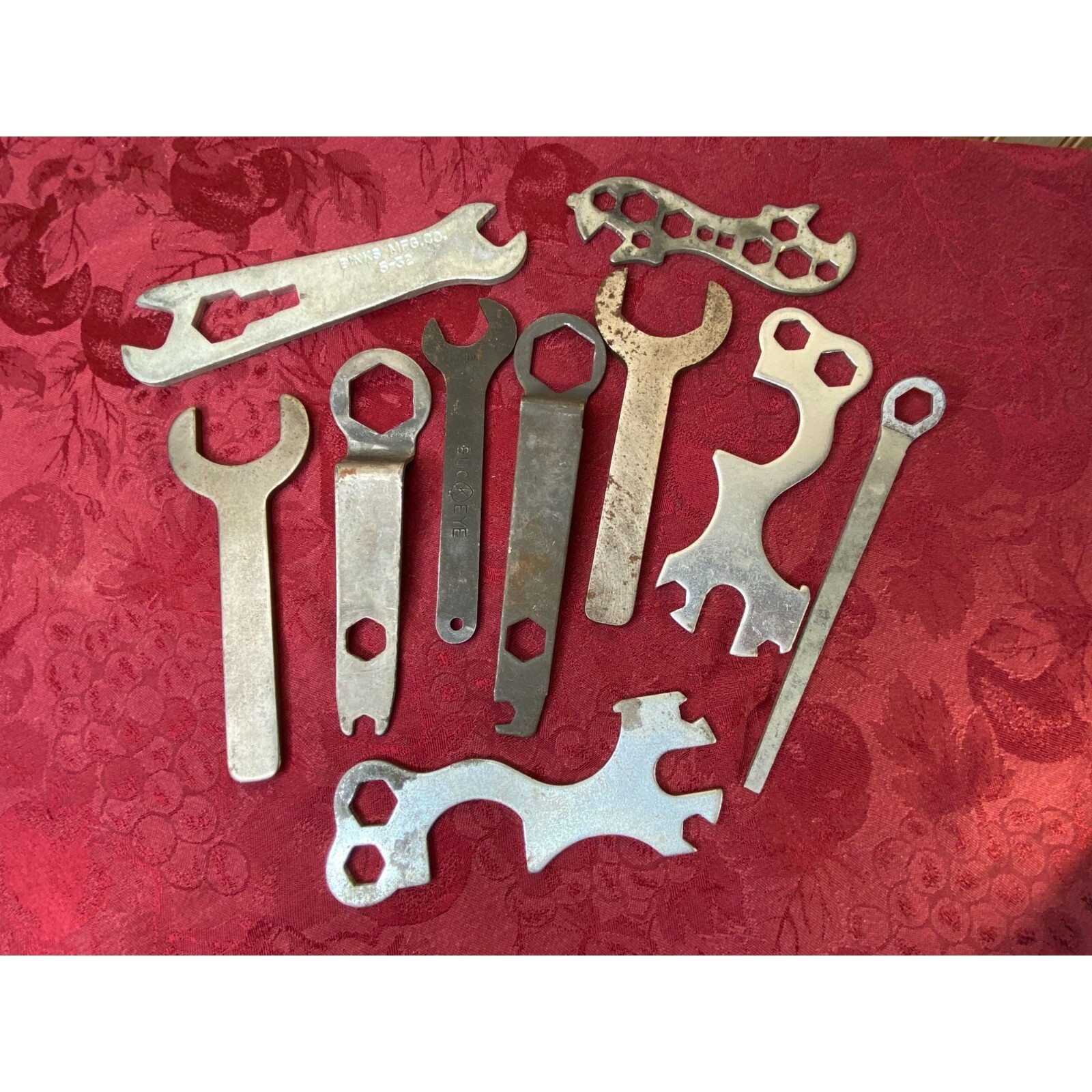 Vtg Misc. Lot of 10 Bike Multi Wrench Tools Binks Buckeye Unbranded Various Size
