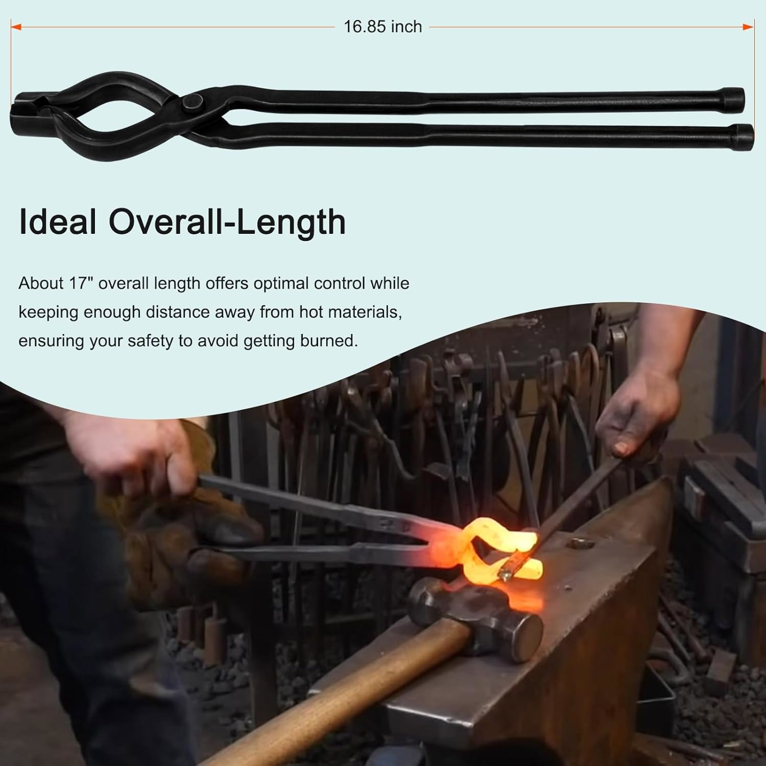 17″ Better Forge Tongs Knife Making V-Bit Bolt Blacksmith Tongs Wolf Jaw Tongs