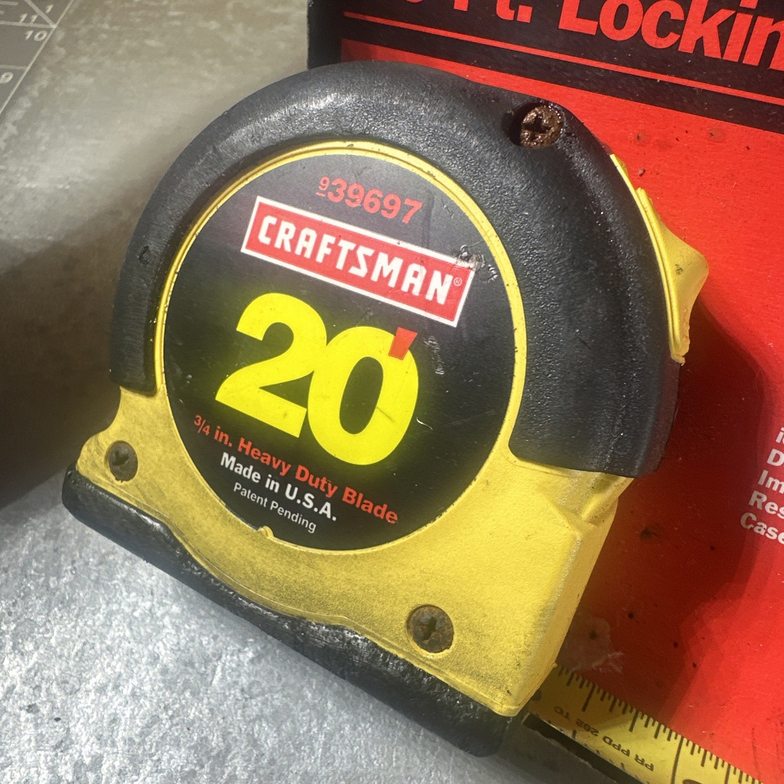 Sears Craftsman USA Nos 20ft Locking Tape Measure Rare Yellow 39697 20’