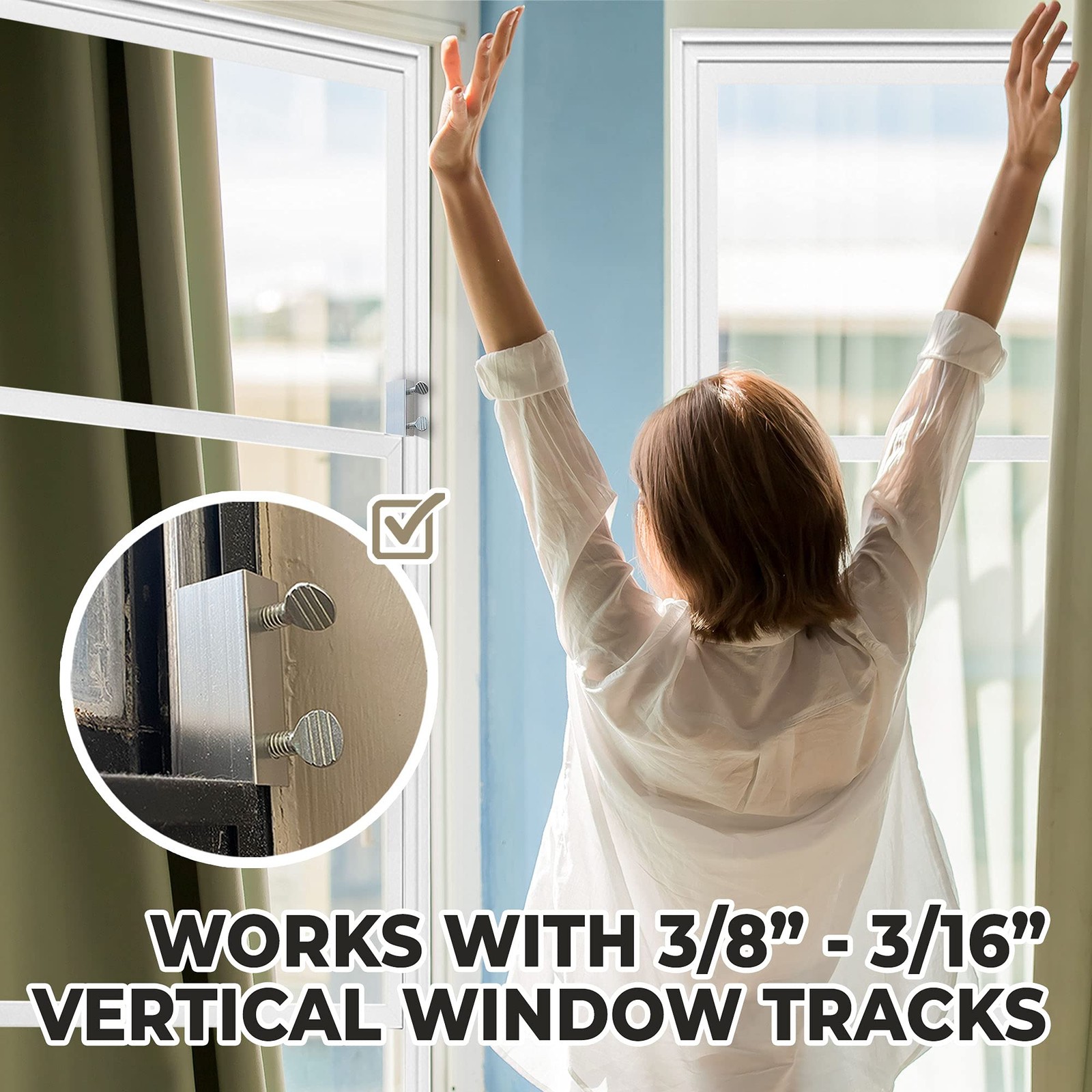 Window Locks, 10 Pack for Vertical and Horizontal Large, Metal – Large
