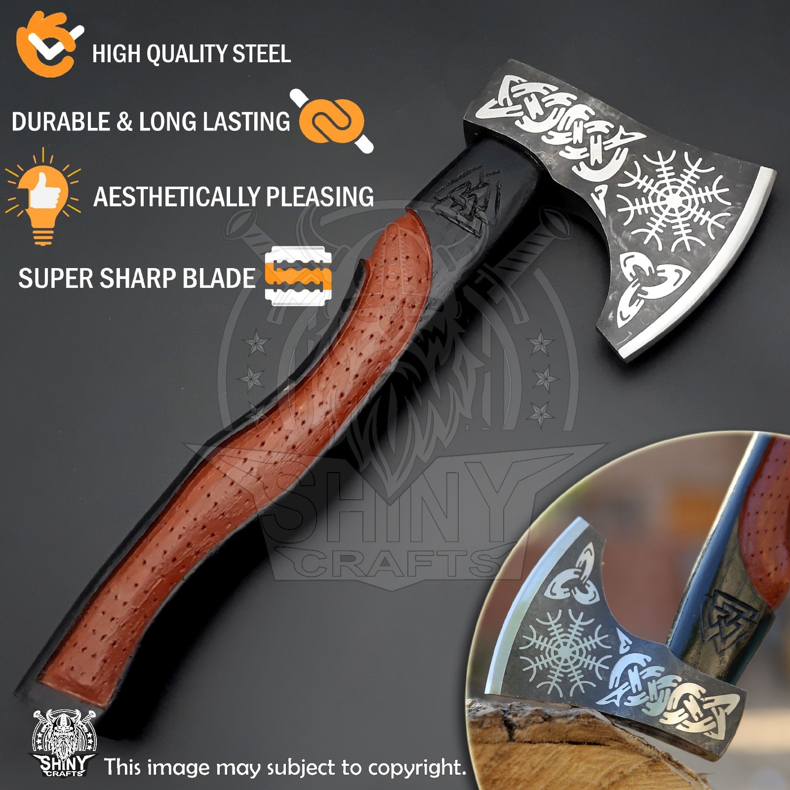 Customs Handmade Mini Berserker Axe Tomhahawk Battle Axe Viking Axe Gift SCA-01