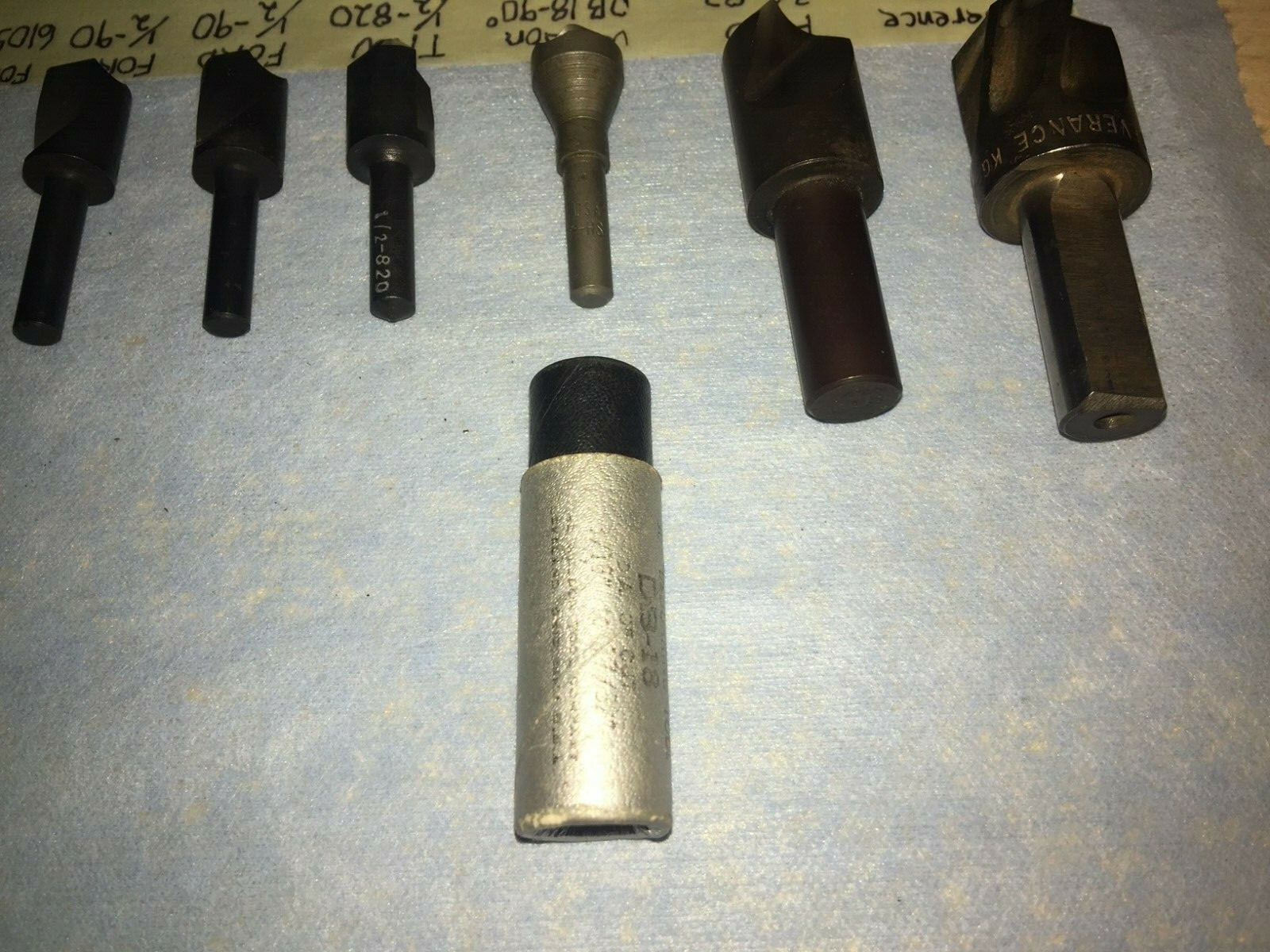 11 pcs. VINTAGE DEBUR BITS WELDON + FORD, Mixed sizes and Fluting, Shanks