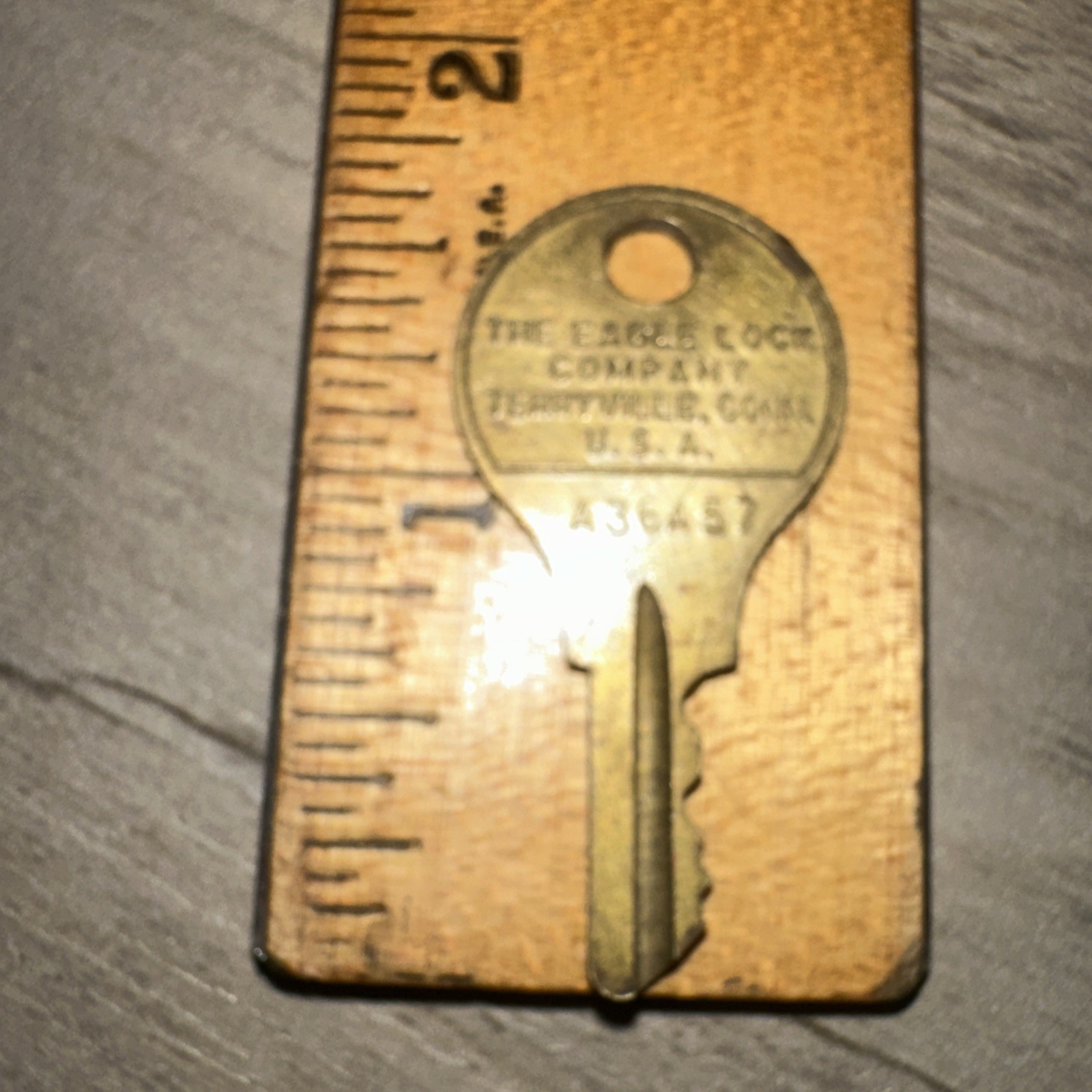 Antique Key Eagle Lock Co. #A36A57 Majestic Eagle Brass Key!