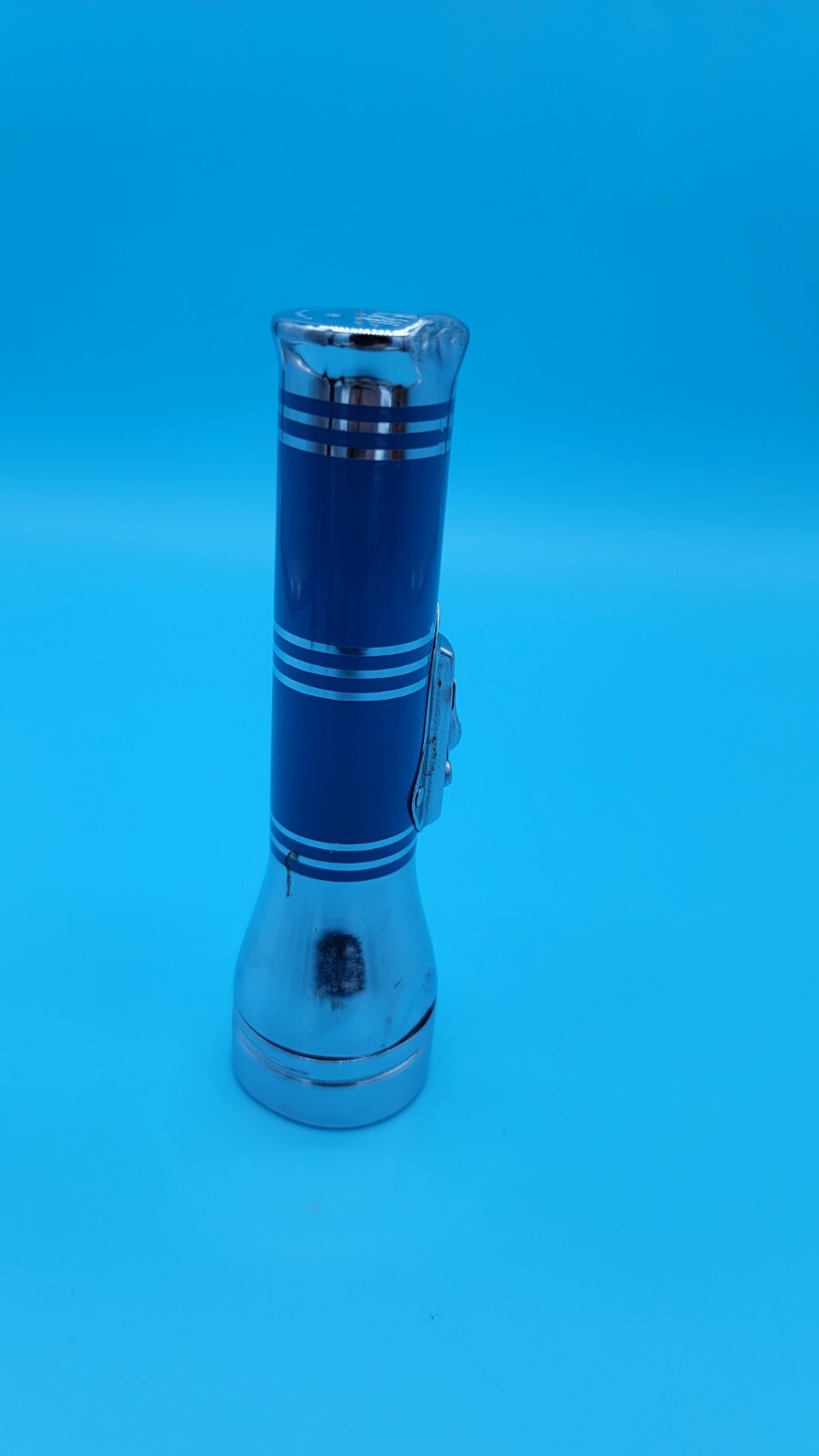 Vintage USALITE Blue & Silver Flashlight Tested