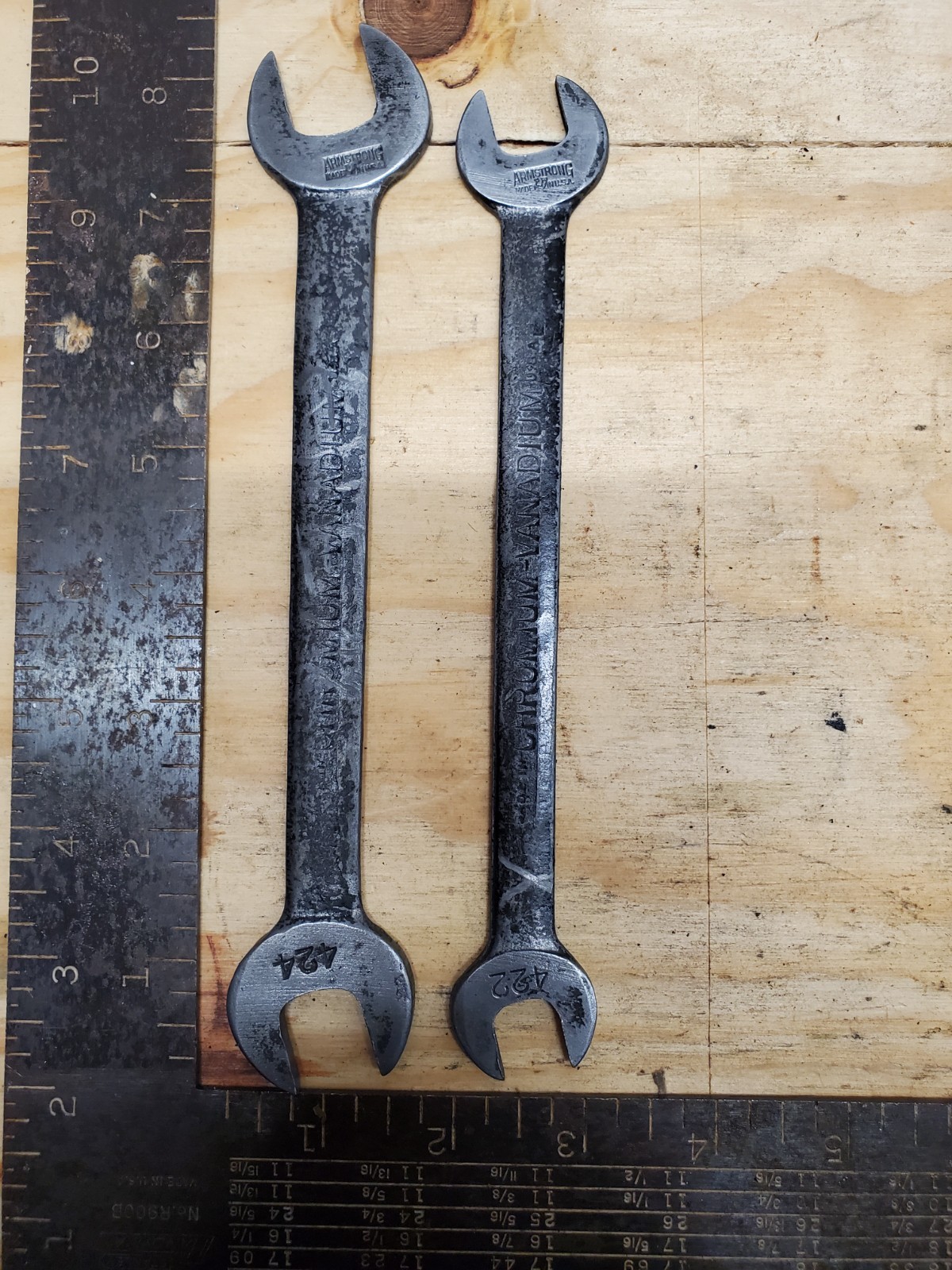 Armstrong 424 & 422 USA Open End Tappet SAE Hi Tensile Wrench Vintage