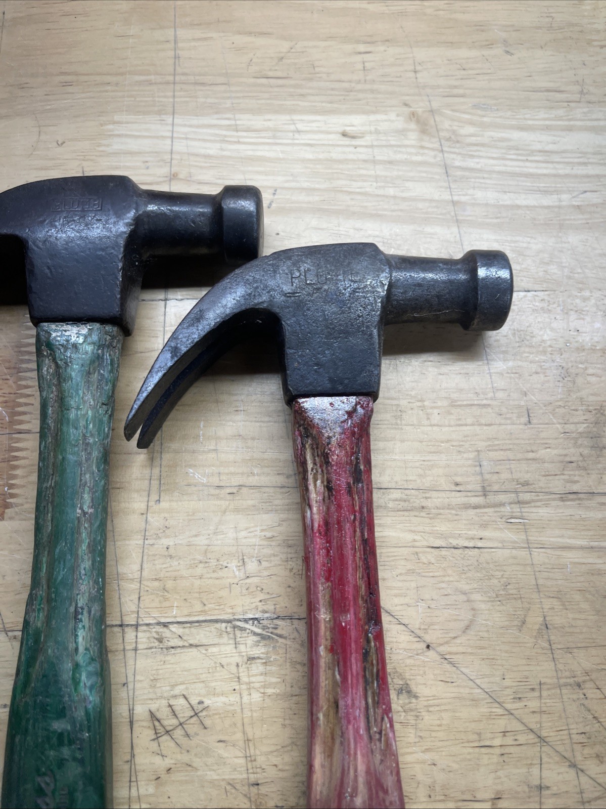 Vintage Plumb Fiberglass Claw Hammer Lot Of 2