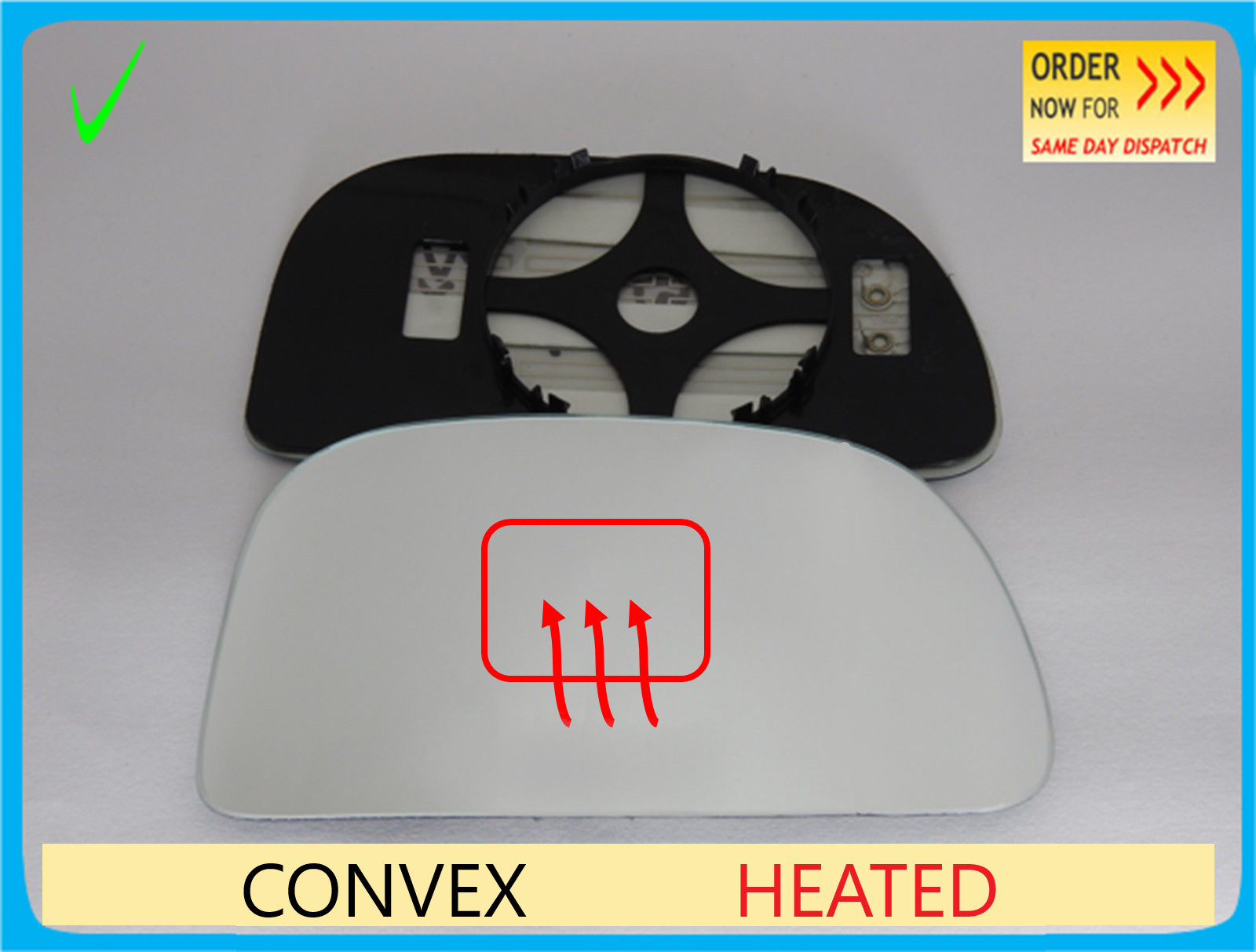 For Mitsubishi Space Star 1998-05 Wing Mirror Glass Heated Right Convex