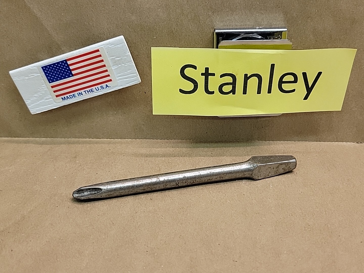 Stanley Bit Brace Screwdriver Bit Phillips Tip 64-023 263 #3 Phillips NOS USA