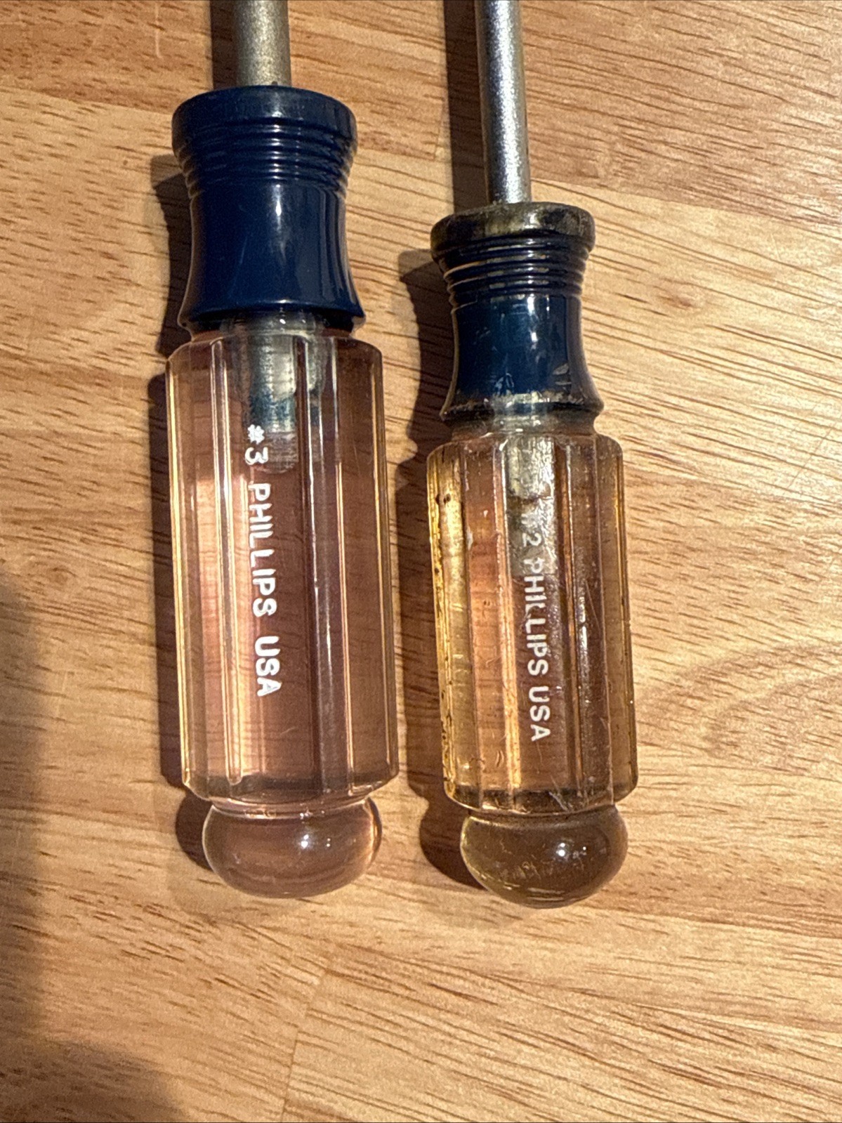 Vtg Clear Handle Craftsman Philips Screwdriver Set, #2 #3