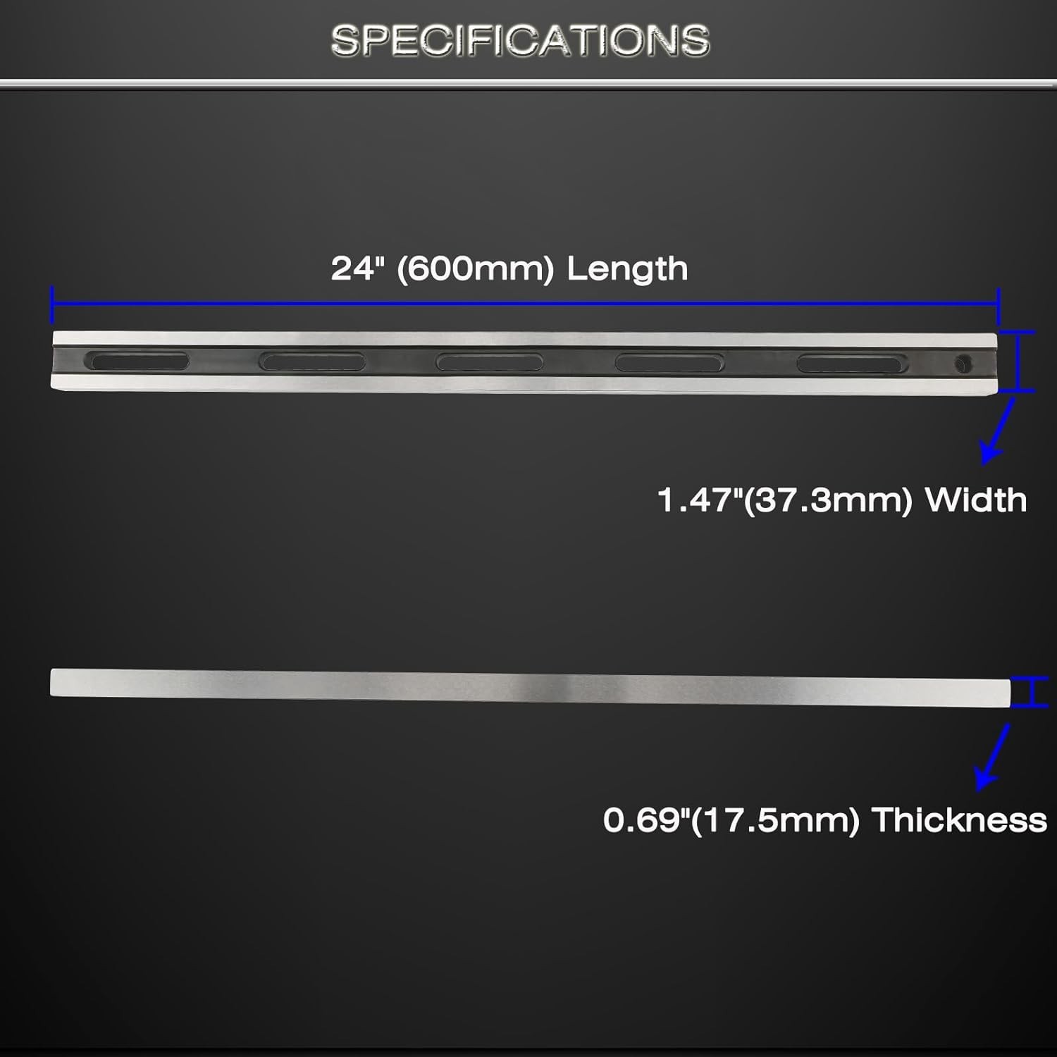 Patented 24-Inch Machinist Straight Edge Tool with Feeler Gauges for Accuracy