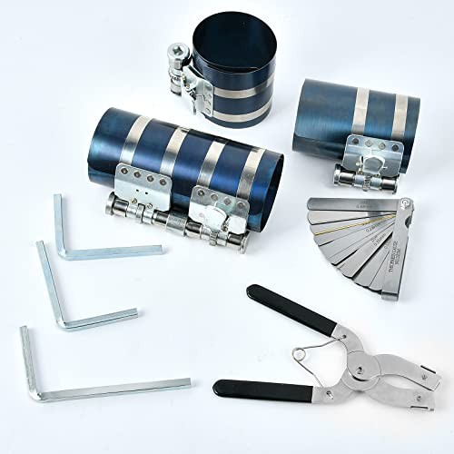 8Pcs 3″ 4″ 6″ Piston Ring Compressor, Car Engine Piston Ring Compressor Tool