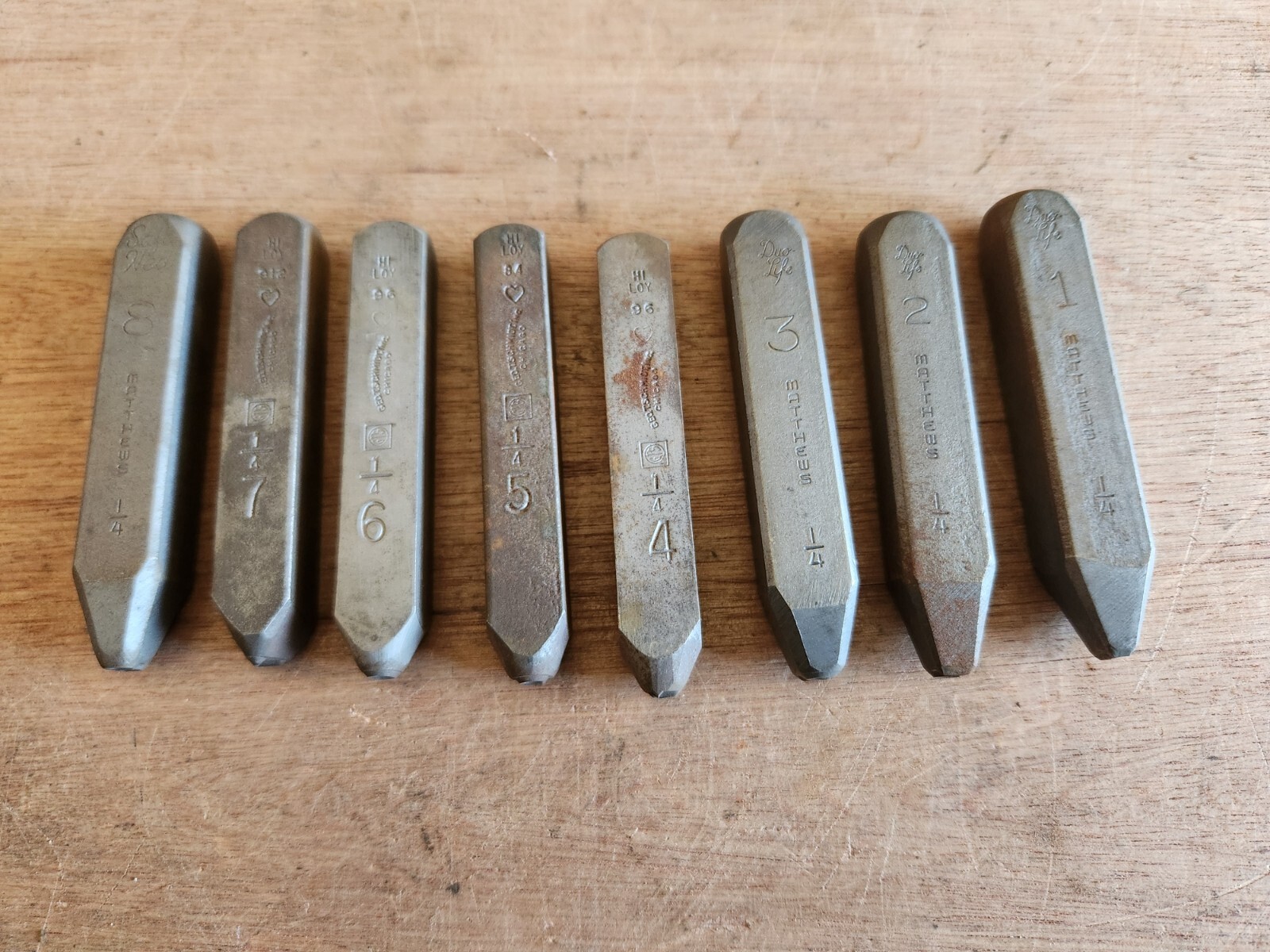Number Stamp Set 1-8 Schmidt Hi Loy Matthews Duo Life Safe Hed 1/4″ Hodge Podge