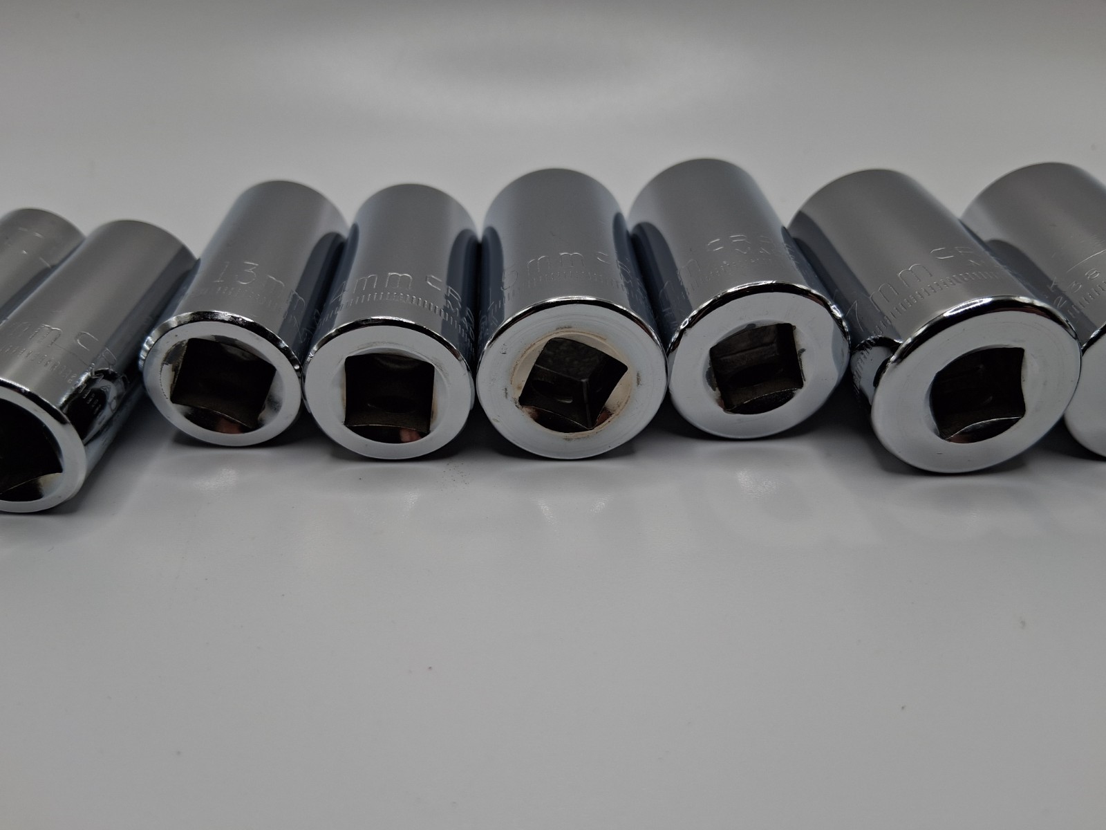 RARE Vintage Craftsman Semi-deep Mid Depth Metric Socket Set 3/8 Drive 9mm-19mm