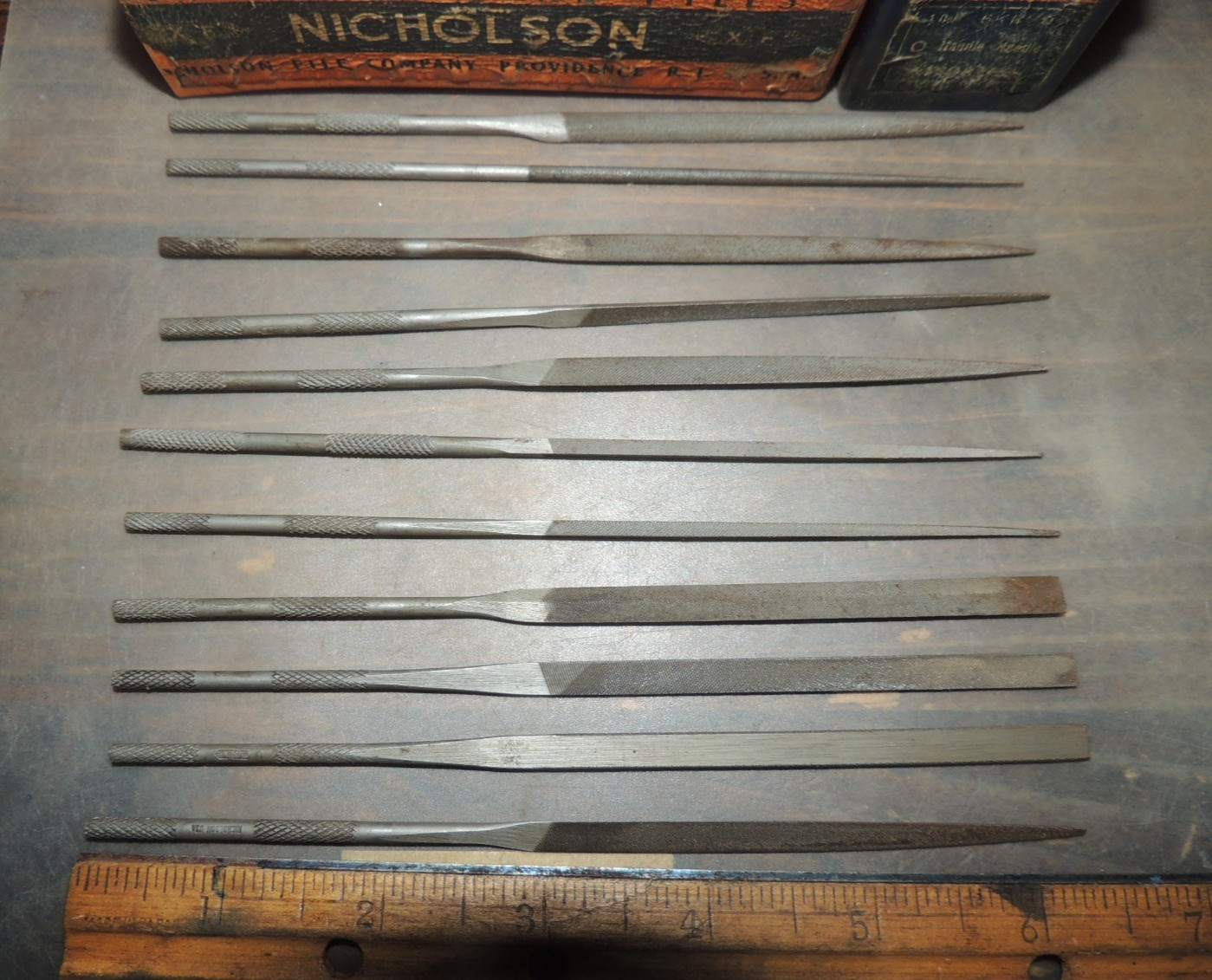 10 Nicholson SWISS XF SWISS PATTERN FILES 6-1/4″ HANDLE NEEDLE + 1 AM-SWISS FILE