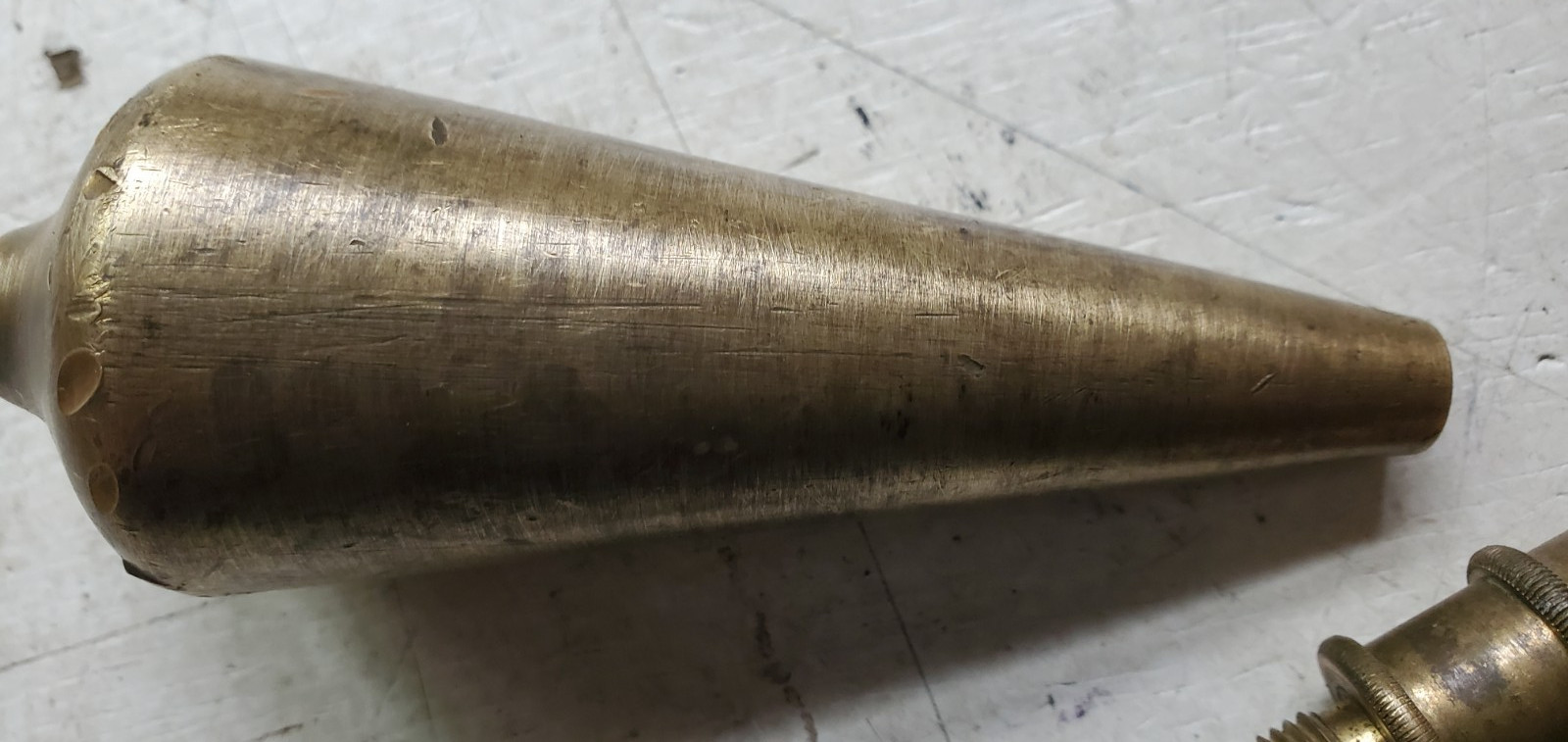Vintage GENERAL TOOLS Co. No. 800 Solid Brass Plumb Bob 16 oz DISTRESSED PATINA