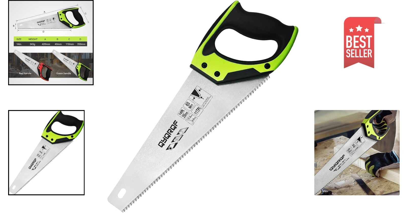 Precision 14 in. Hand Saw – Fine-Cut 11 TPI with Comfortable Grip & Sharp Blade