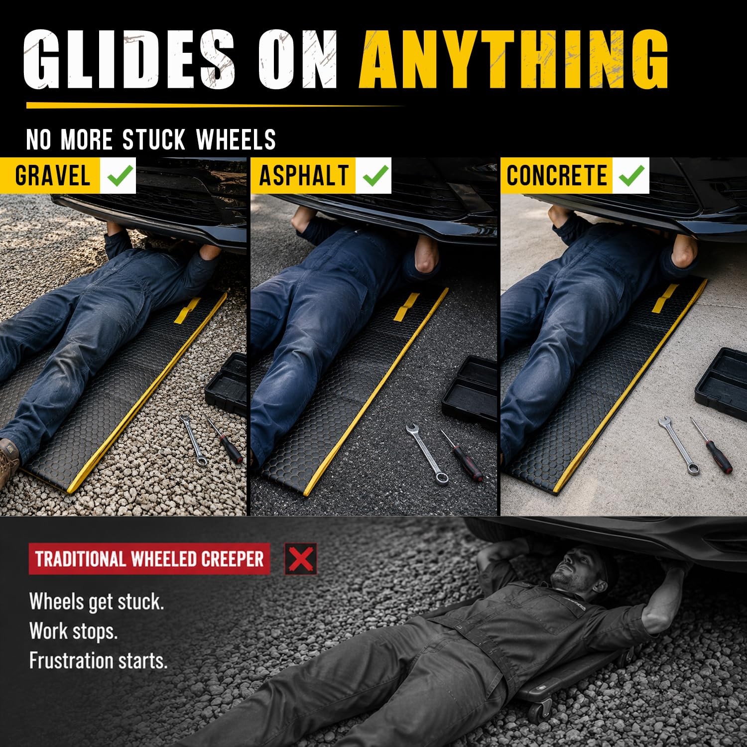 Magic Rolling Creeper Mat Portable Mechanics Garage Padded Under Car Repair Mat