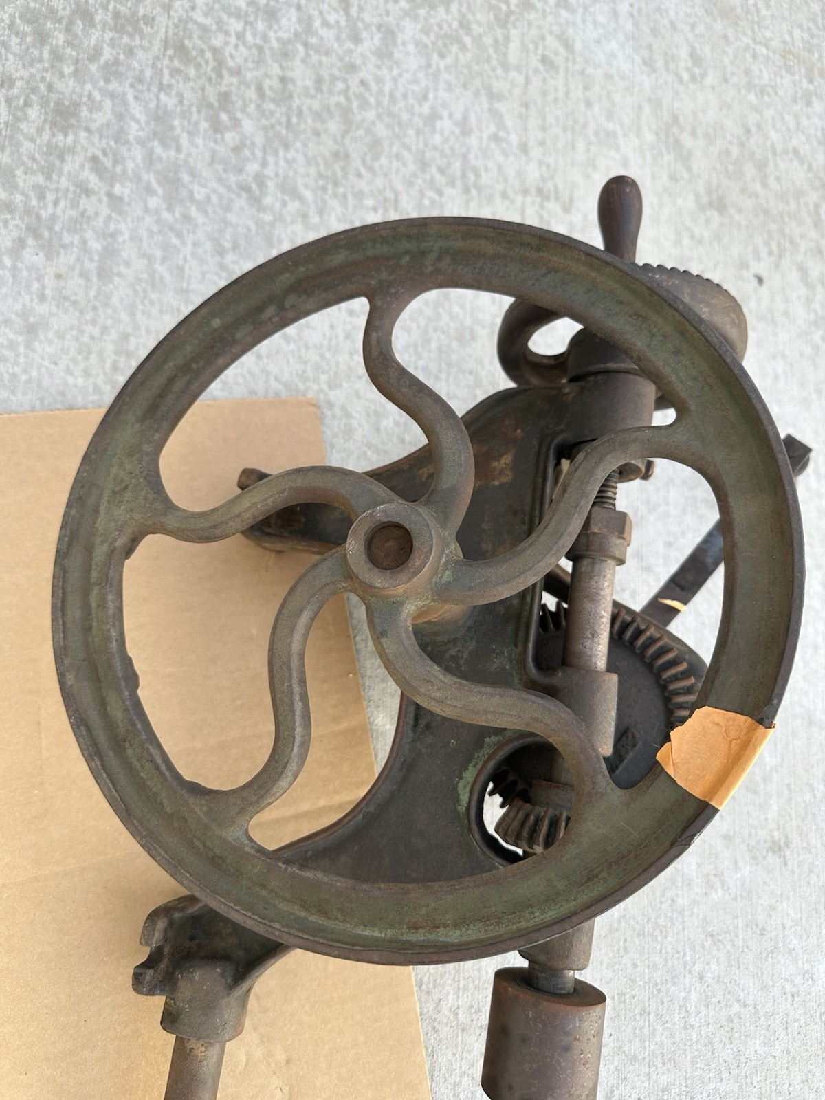 Vintage Champion Blower & Forge Co. Hand-Crank Drill Press Lancaster NOT SEIZED
