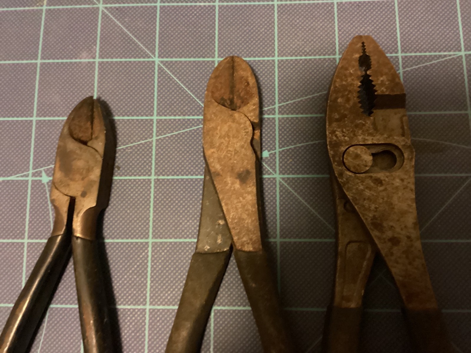 (o) VINTAGE CRAFTSMAN WF 4PC PLIER CUTTERS SET VGC USA