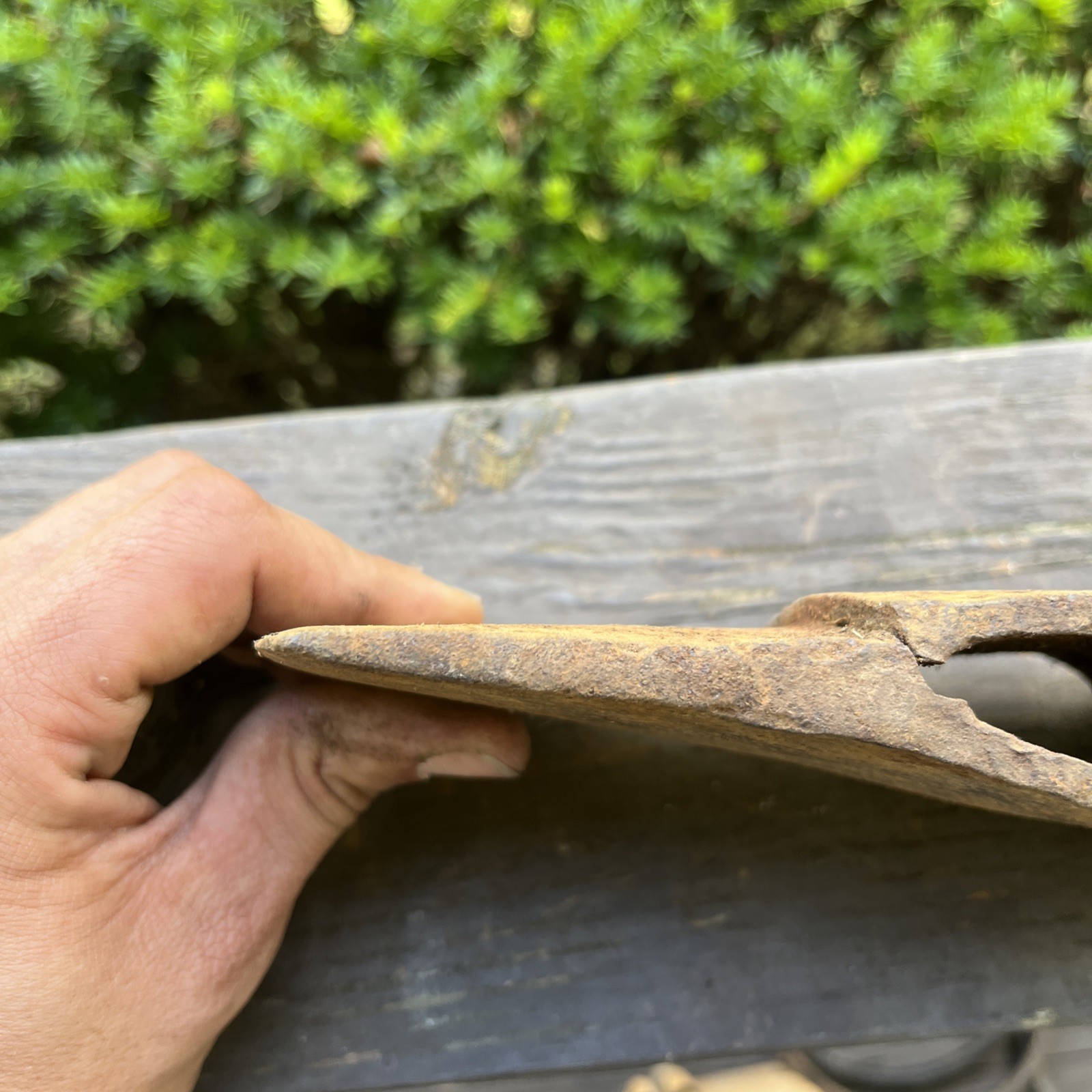 Antique Old Rare 3-1/2 Lb Axe Head Wide Tool Unknown USA * Cracked*