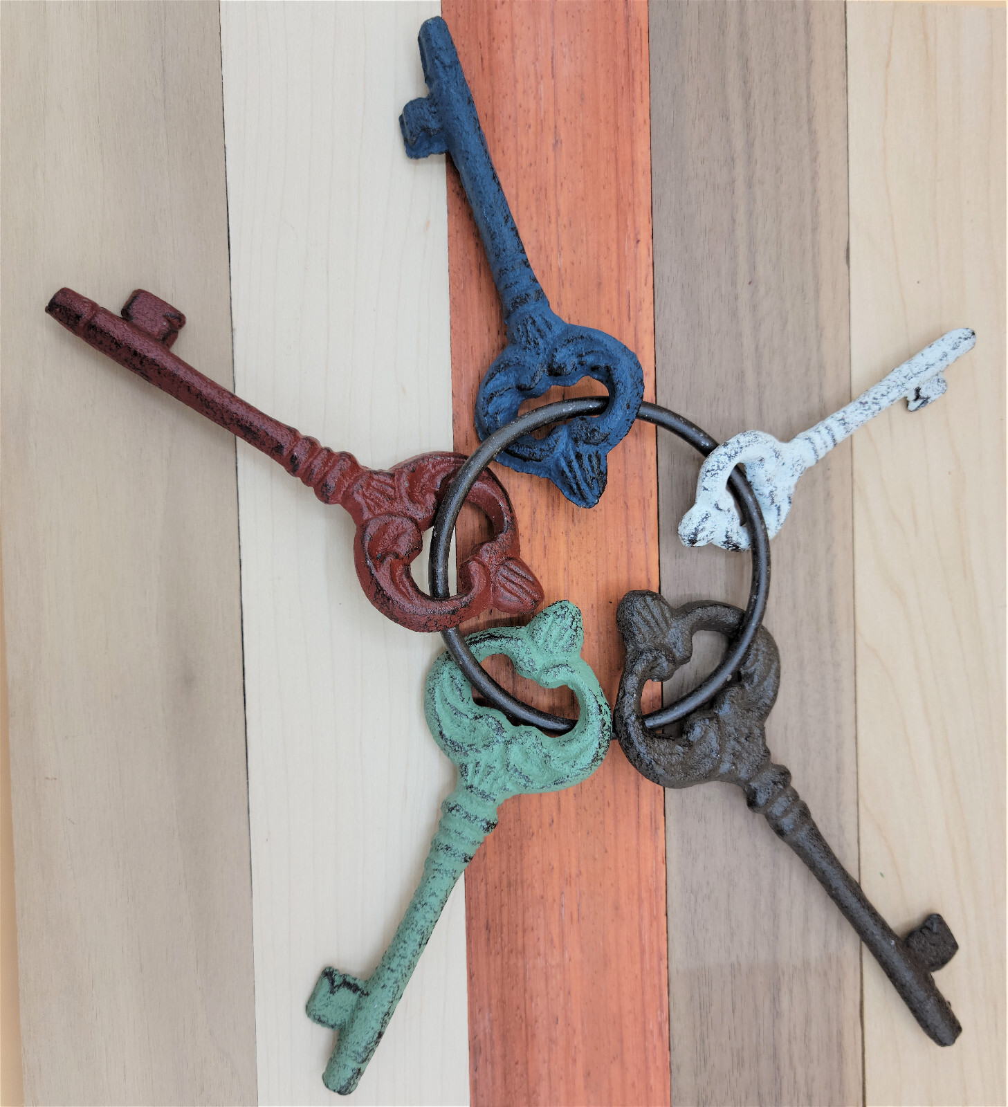 Distressed Skeleton Keys Jailer Key Rustic Key Ring Art Prop Metal Keys Jail Key