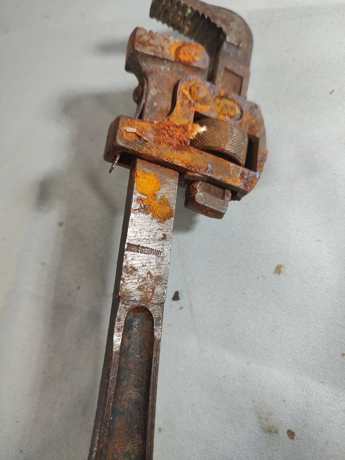 Vintage Pipe Wrench: Cast Metal Wrench Made in West Germany size No. 10