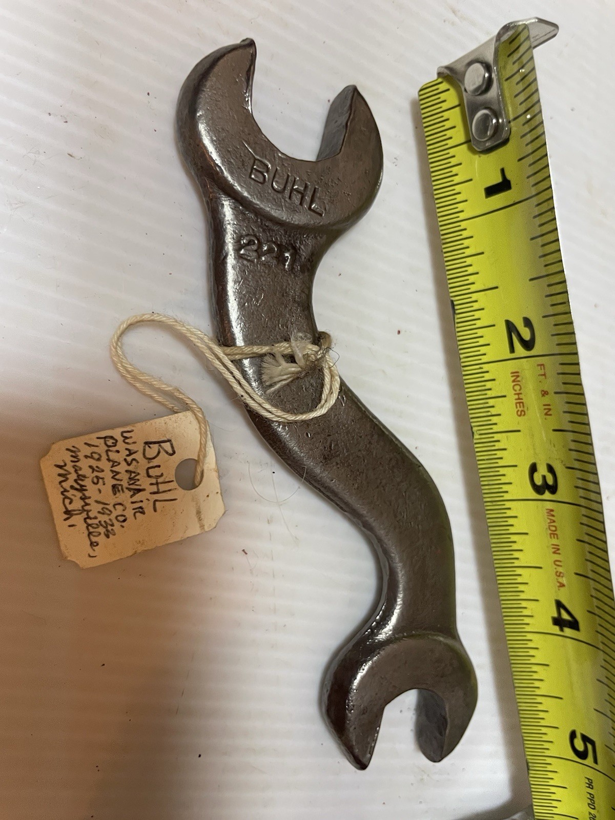Vintage Huhl Air Plane Co. s Curve 221 Wrench 1925-1933