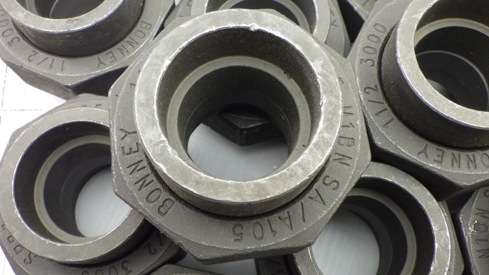 Lot of 13 Bonney Forge 1-1/2″ Class 3000 Union Socket Weld SA/A105 SP83 NOS