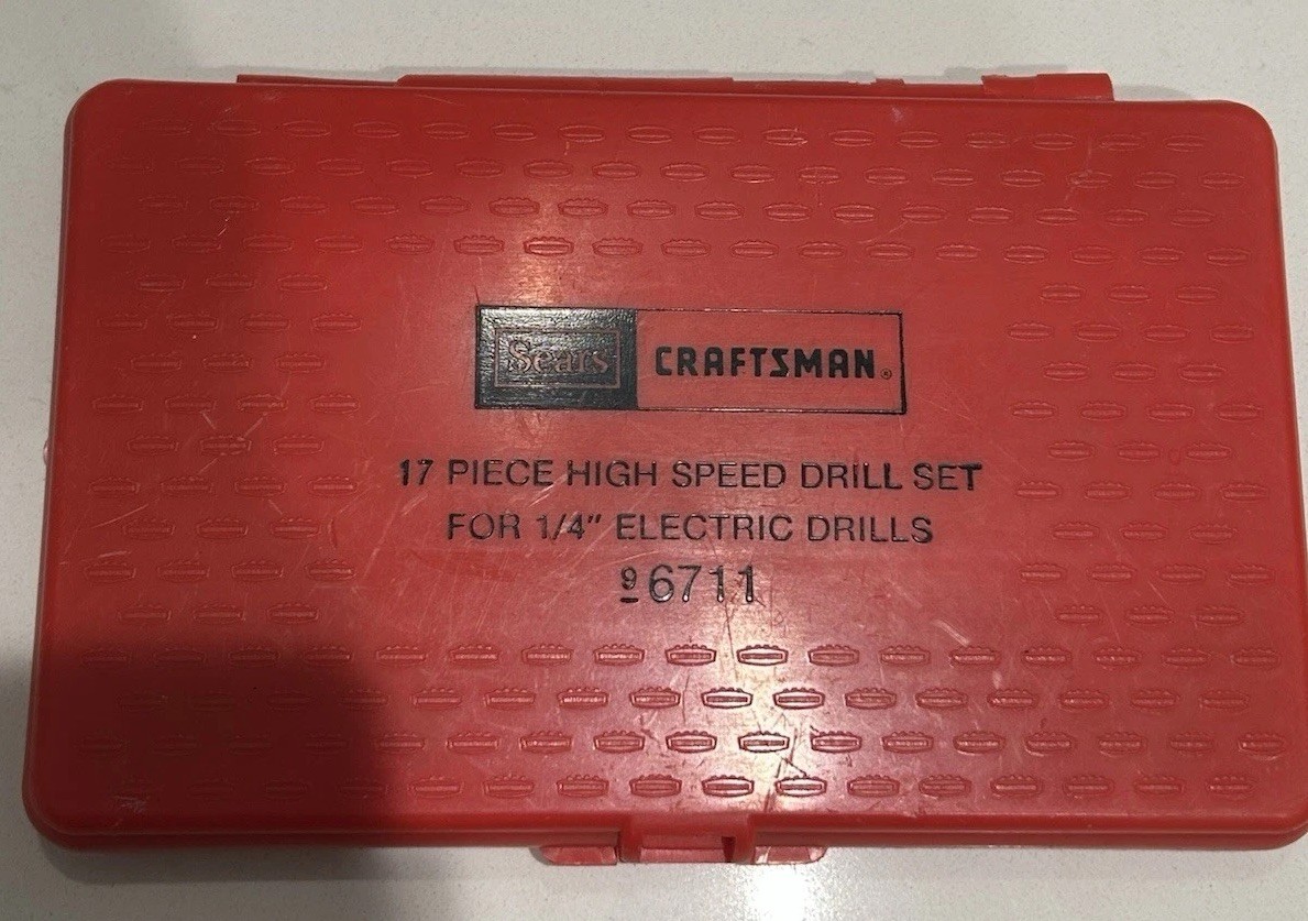 VINTAGE SEARS CRAFTSMAN 13-PIECE DRILL BIT SET SOME DOUBLES HS AND HSG BITS