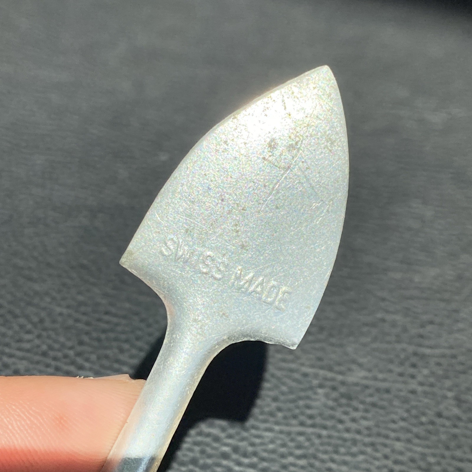 5.25” Vtg Swiss Made Metal 2 End Multi Spade Shovel & Fork Rake Garden Mini Tool