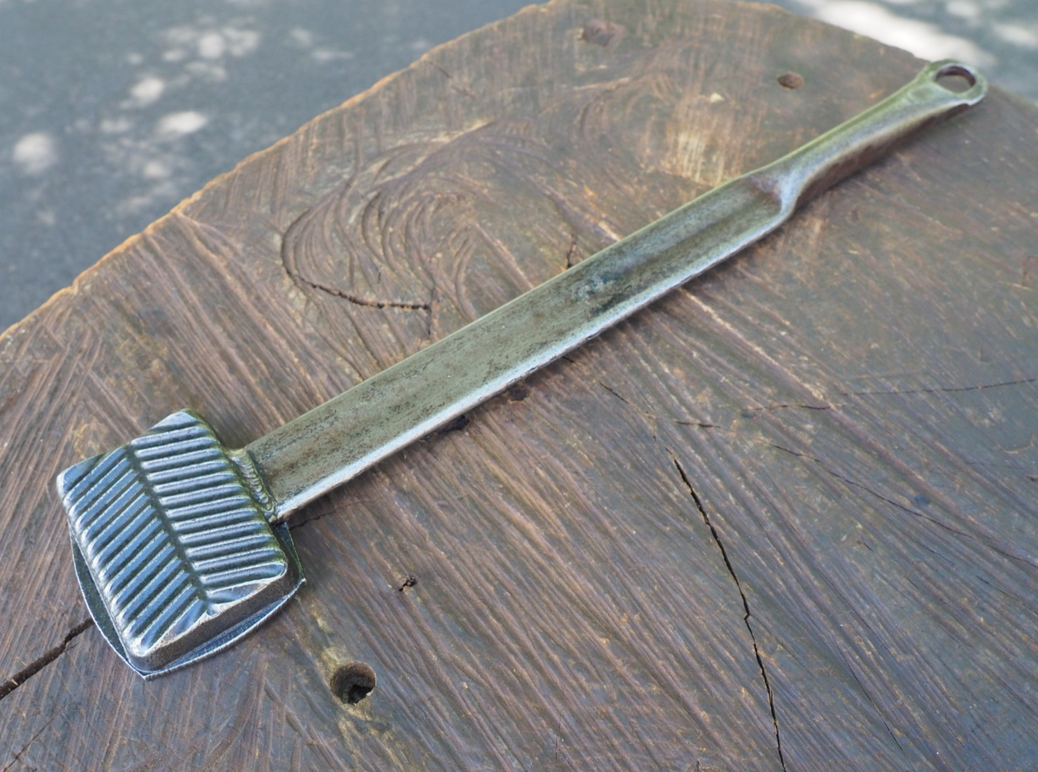 LRG 16″ BLACKSMITH “STRAIGHT LEAF VEINING” TOP TEXTURING TOOL IRON WORKER ANVIL
