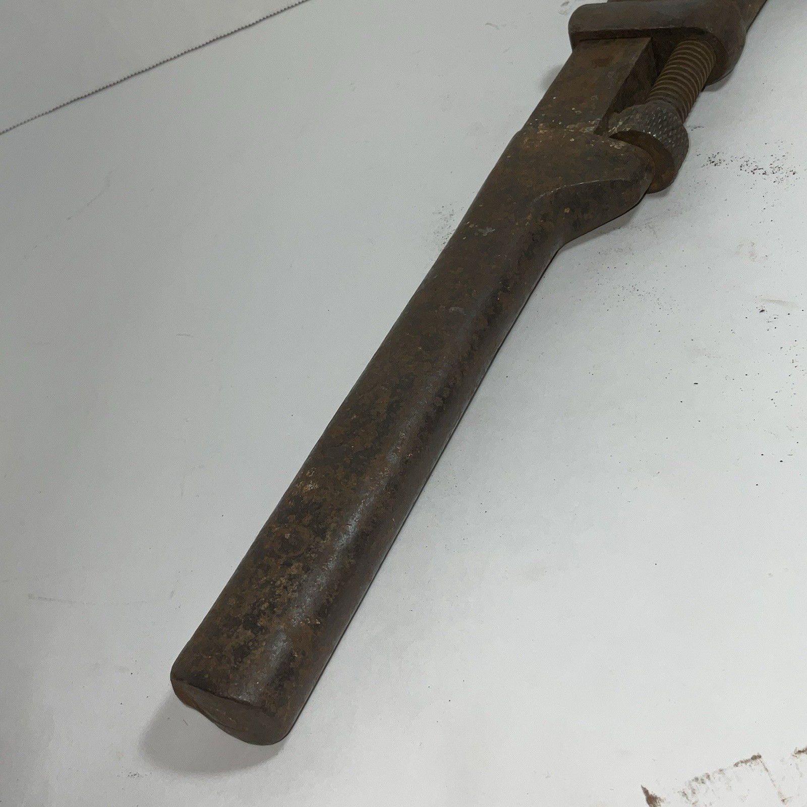 Antique Coes Wrench Co Railroad 18” Adjustable, Handle Steel Worcester Mass Rare