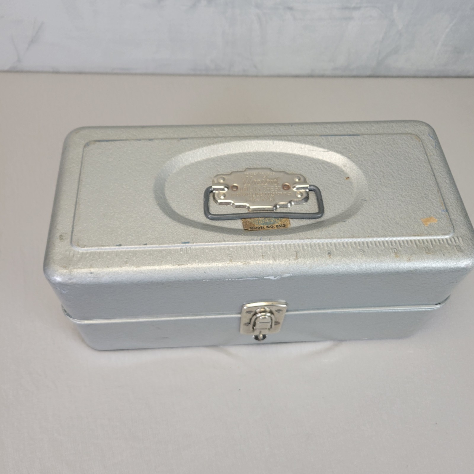 Vintage Tackle Box Union Steel Utility Chest #8513 Corp Leroy NY Tool Box