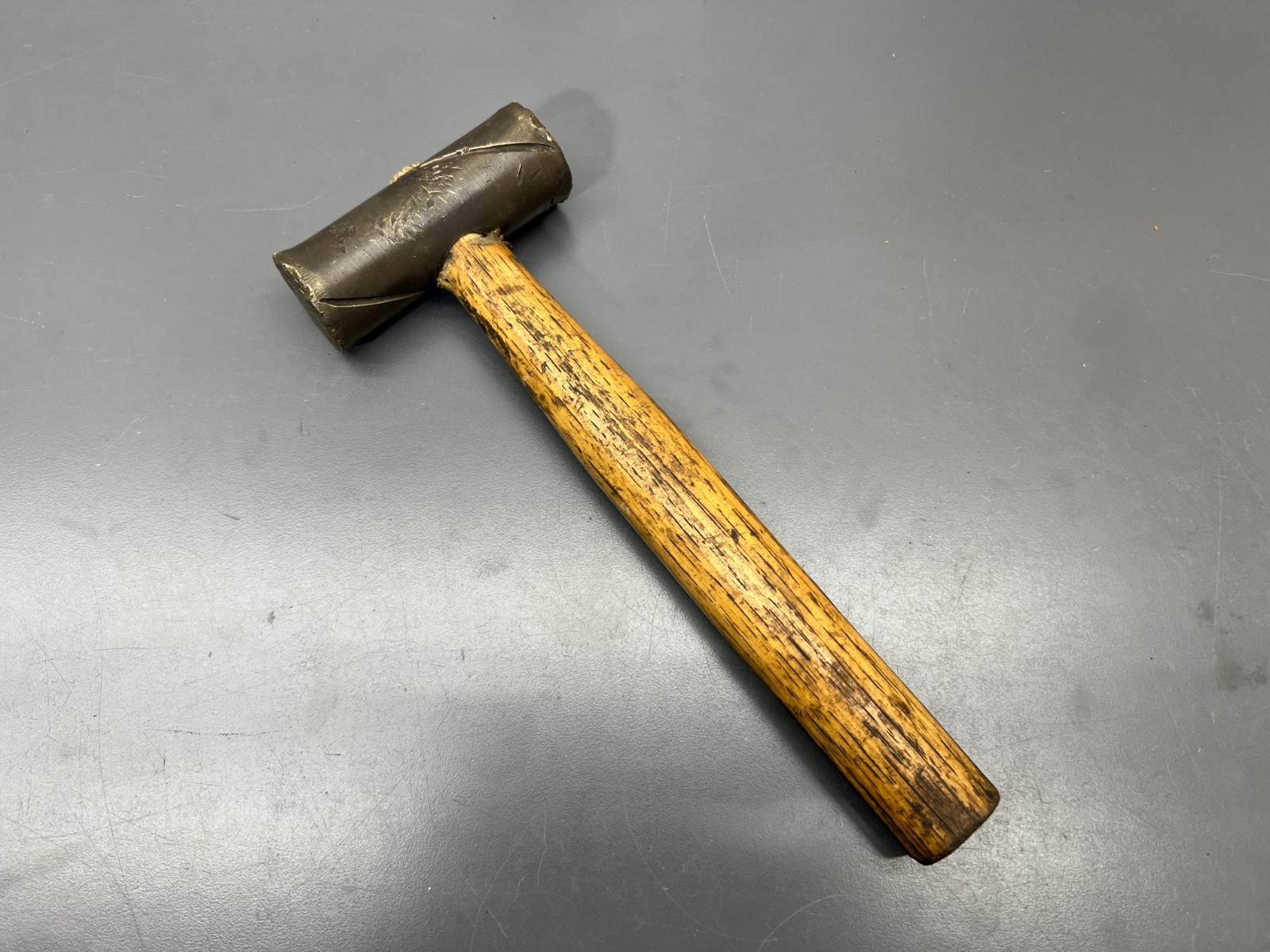 (H1) VINTAGE SHOP MADE BRASS NON SPARKING SAFETY HAMMER MALLET DOUBLE FACE