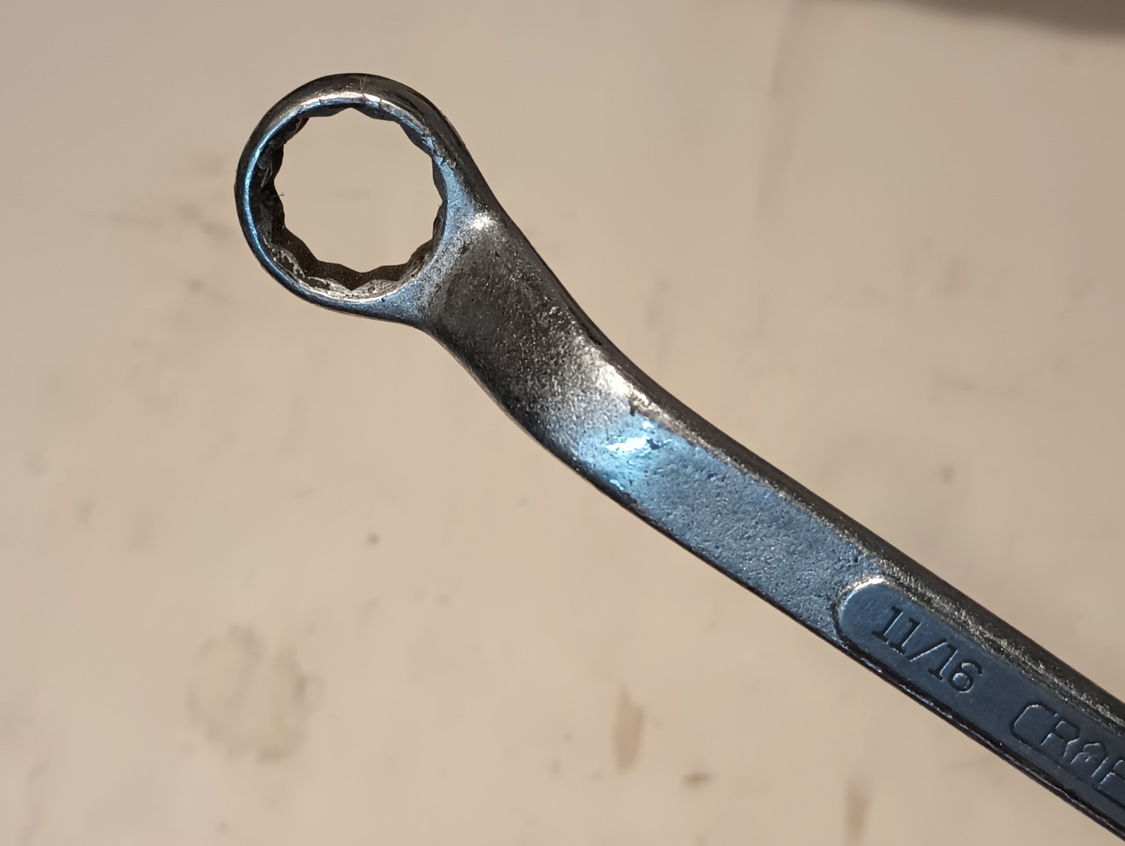 Vintage CRAFTSMAN underlined VANADIUM CI 11/16″x 5/8″ Dbl. Box End Wrench