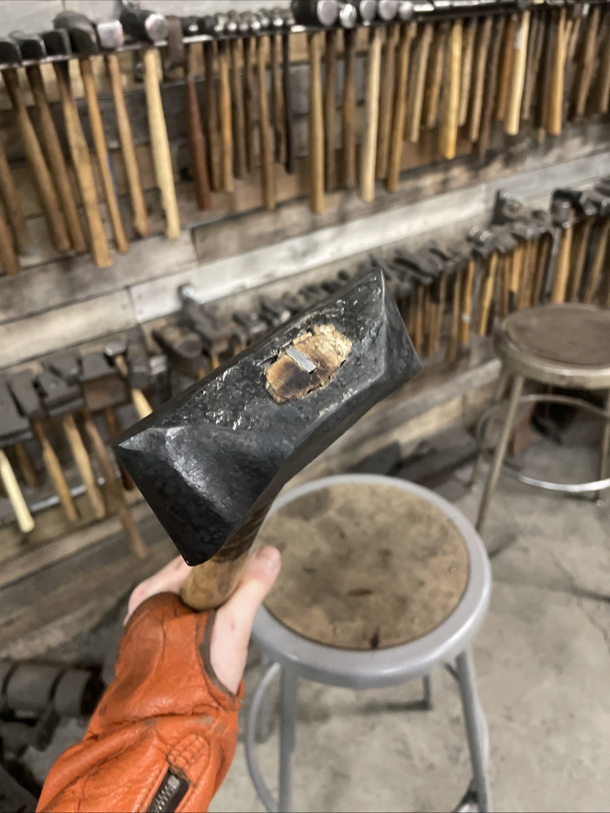 Rare 2 1/2 LB Hand Forged Double Diagonal Peen Blacksmithing Hammer/ 4140 Steel
