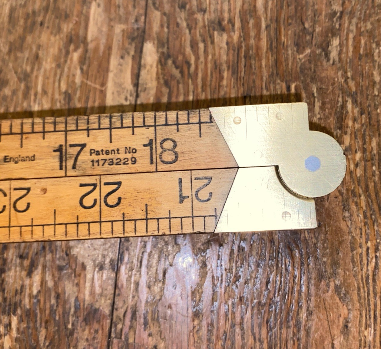 VINTAGE RABONE CHESTERMAN BOXWOOD BRASS No1162 METRIC & IMPERIAL FOLDING RULE