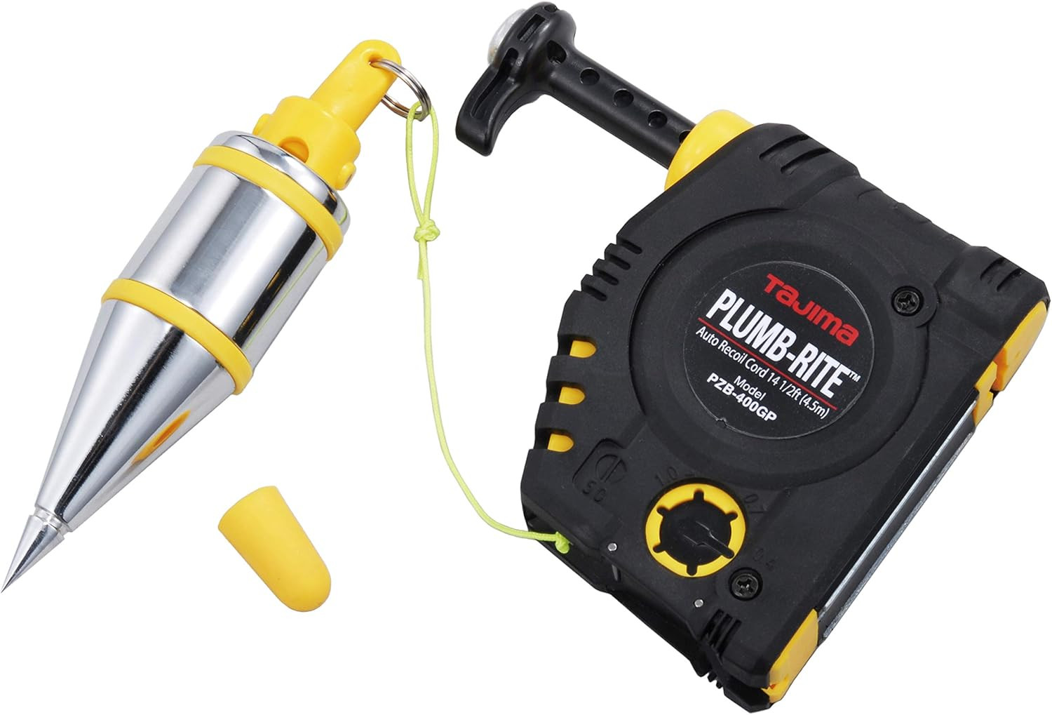 TAJIMA Plumb Bob Setter – 14 Oz (400G) Magnetic Plumb-Rite with 14.5 Ft Auto Rec