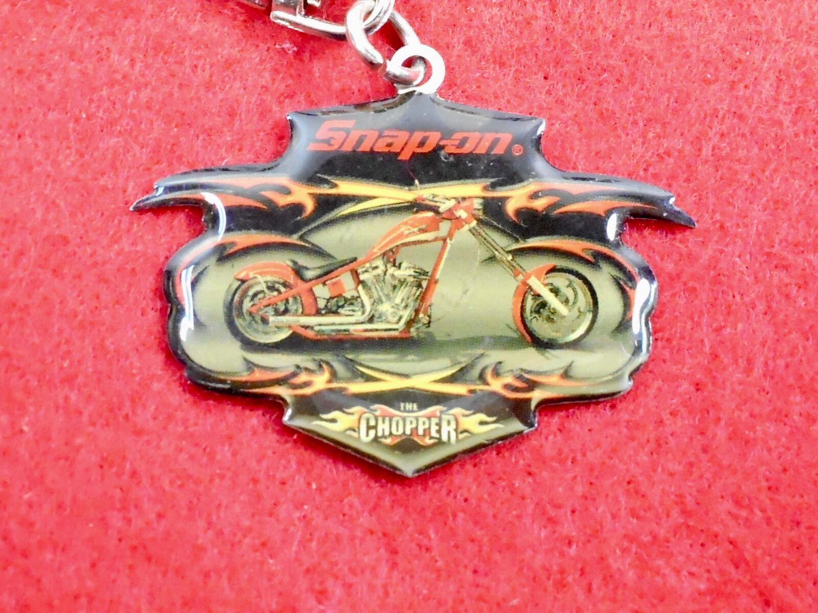 VINTAGE NEW OLD STOCK SNAP-ON TOOLS CHOPPER METAL KEY CHAIN RING
