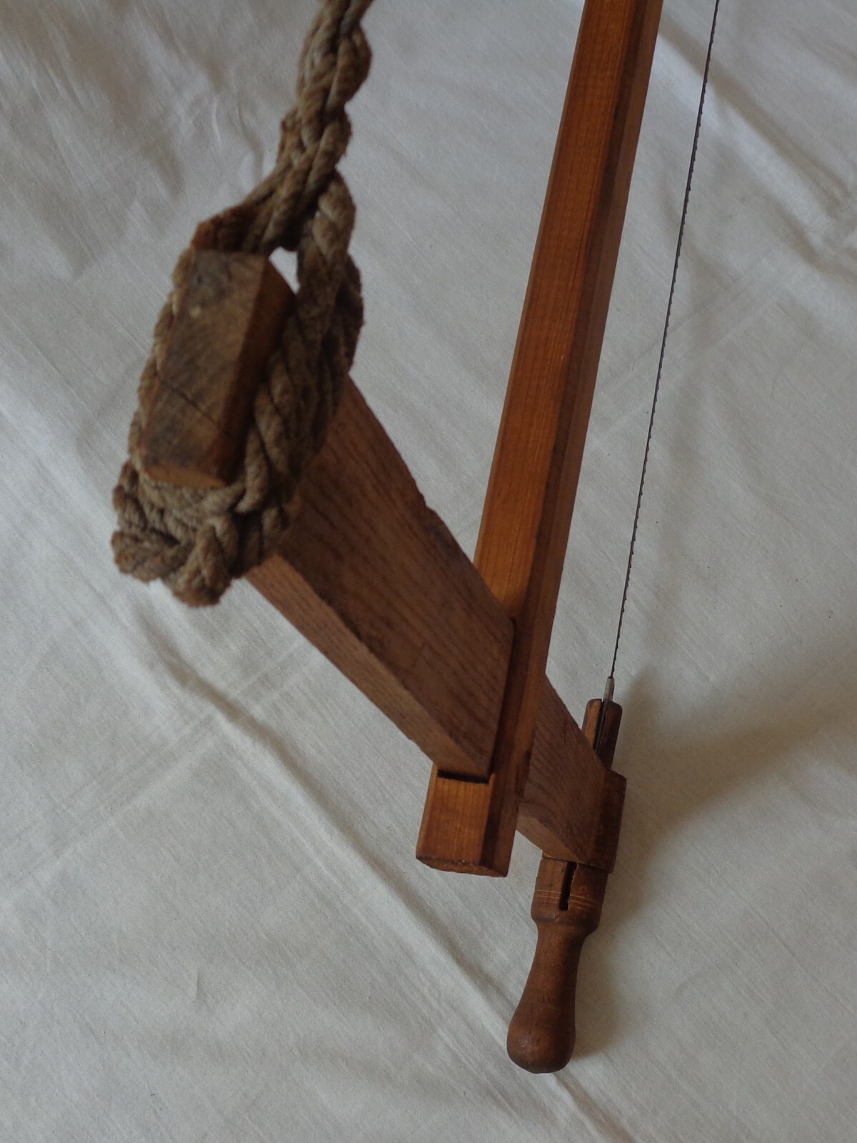 Antique Large Turning Saw Vtg Two Men Bucksaw Bow Iron Wood Primitive Hand Tool